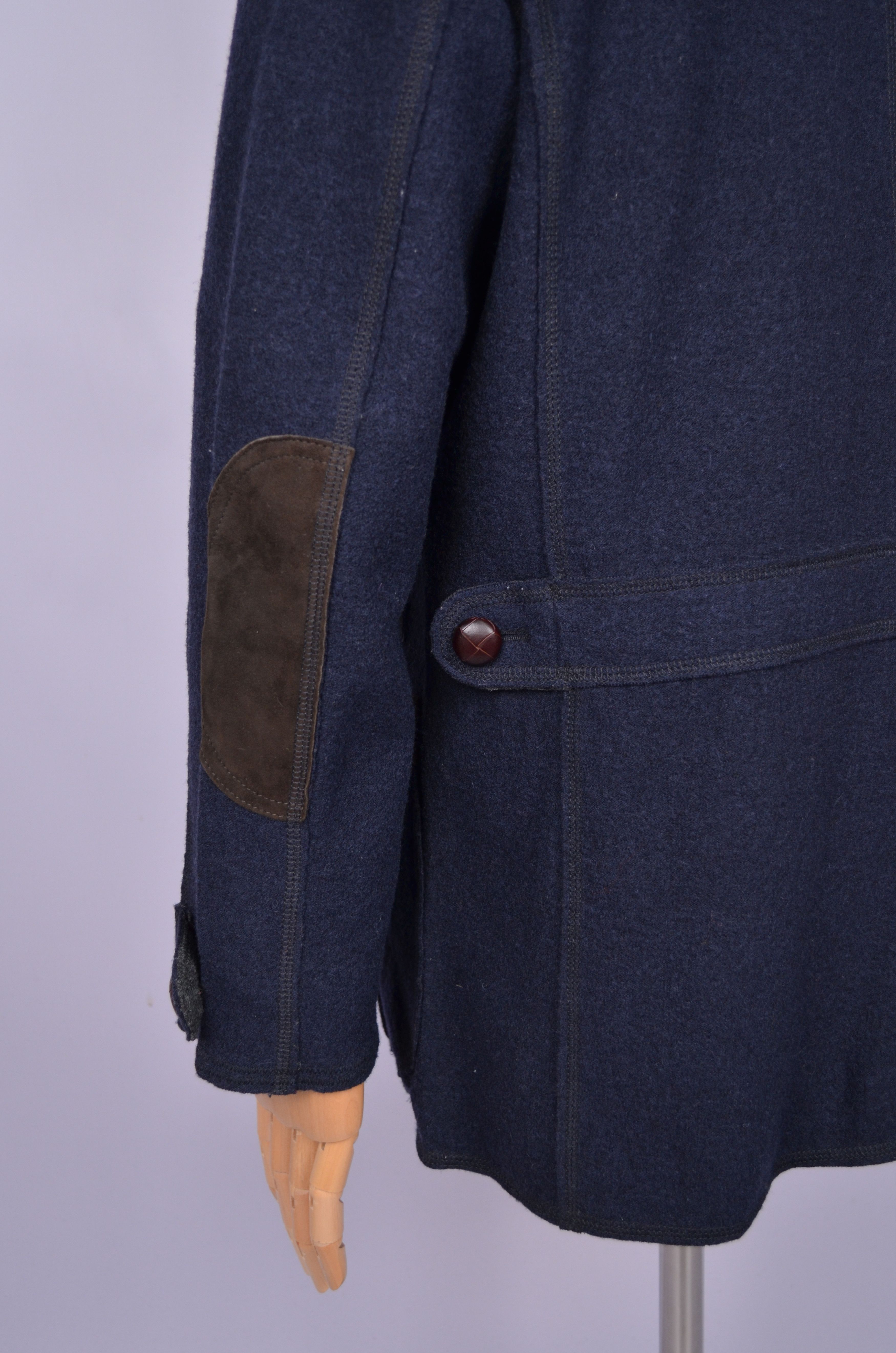 Bogner × Designer Bogner 100% Wool Navy Unlined Knit Blazer Jacket Size US42 Size 42R - 13 Thumbnail