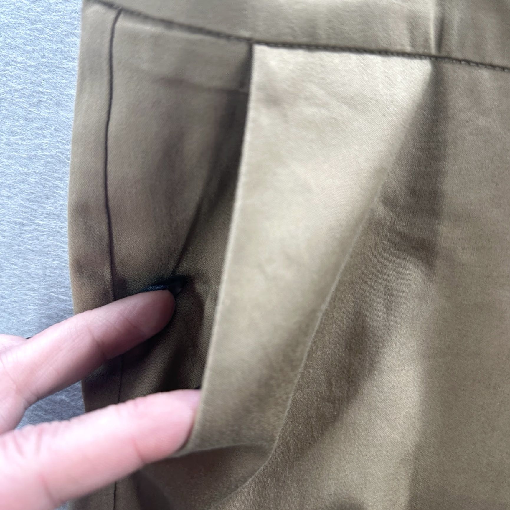 Vintage MeimeiJ Pants Women L Beige High-Rise Cropped Trousers - Solid Cotton Blend 24in Inseam Boho Preppy 90s Style Mens? Size 36" / US 14 / IT 50 - 6 Thumbnail