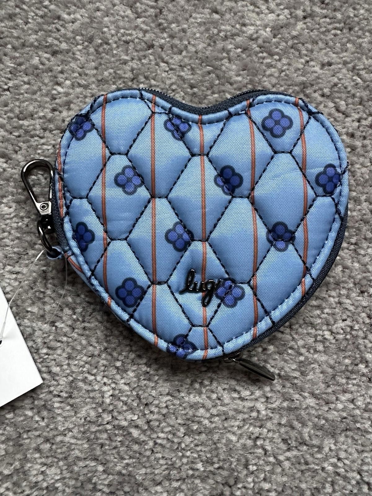 Lugz Lug Classic Blue Quilted Heart Pouch Coin Purse Ear Bud Case Size ONE SIZE - 1 Thumbnail
