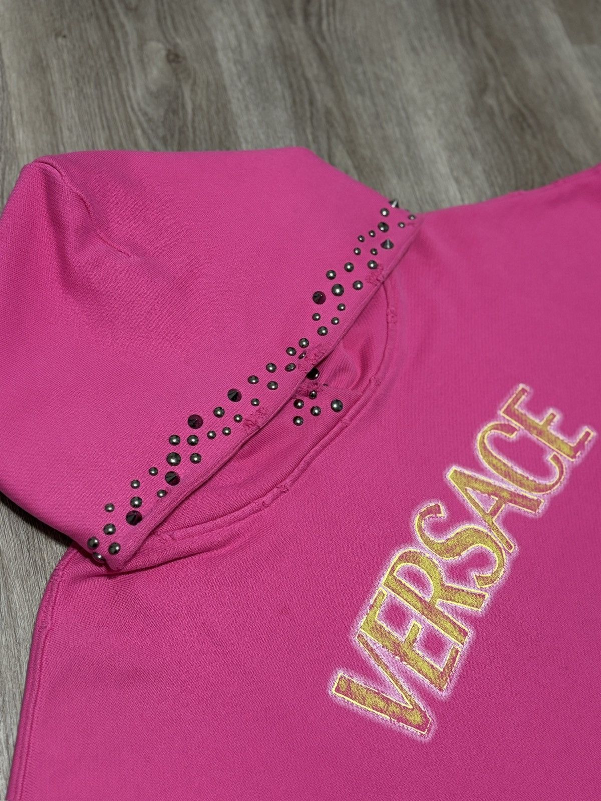 Versace Versace Studded Logo Hoodie Size US L / EU 52-54 / 3 - 4 Thumbnail
