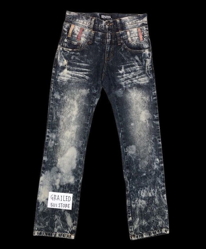 Bleach ⚡️RARE⚡️Bleach Explosion Double Waist Denim Size US 31 - 1 Thumbnail