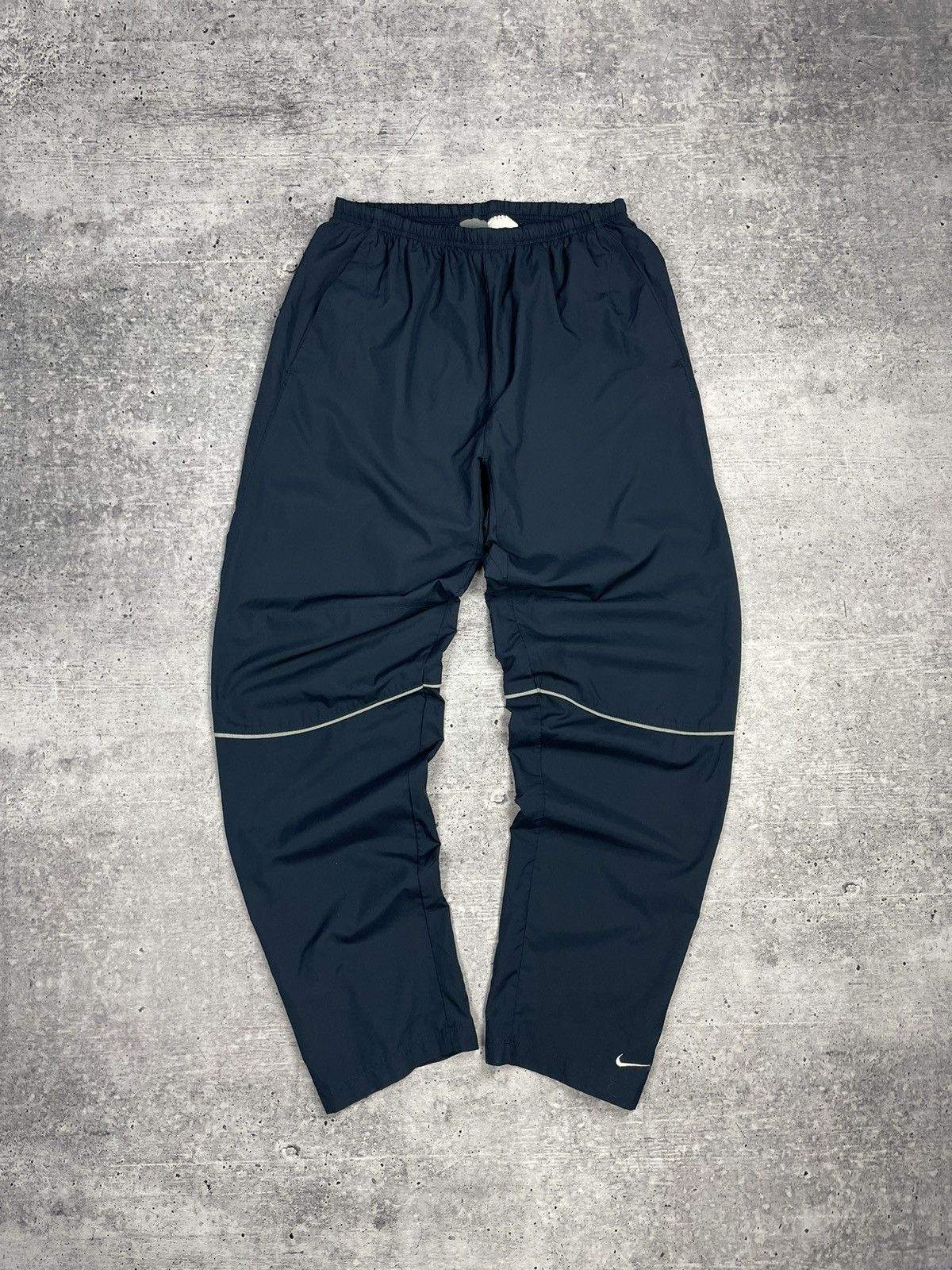 Vintage Nike Y2K Style Blue Drill Nylon Reflective Pants
