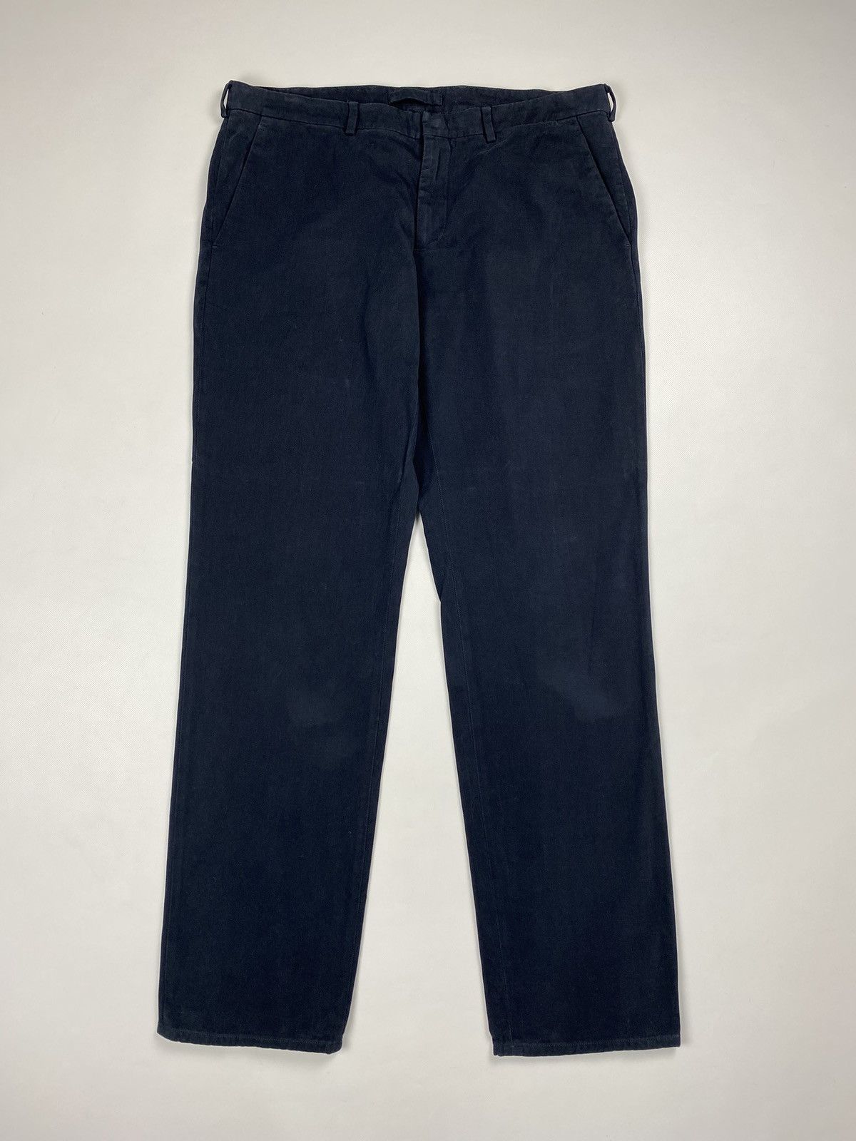 image of Prada Black Tab Men’S Classic Fit Chino Pants Trousers in Navy, Men's (Size 36)