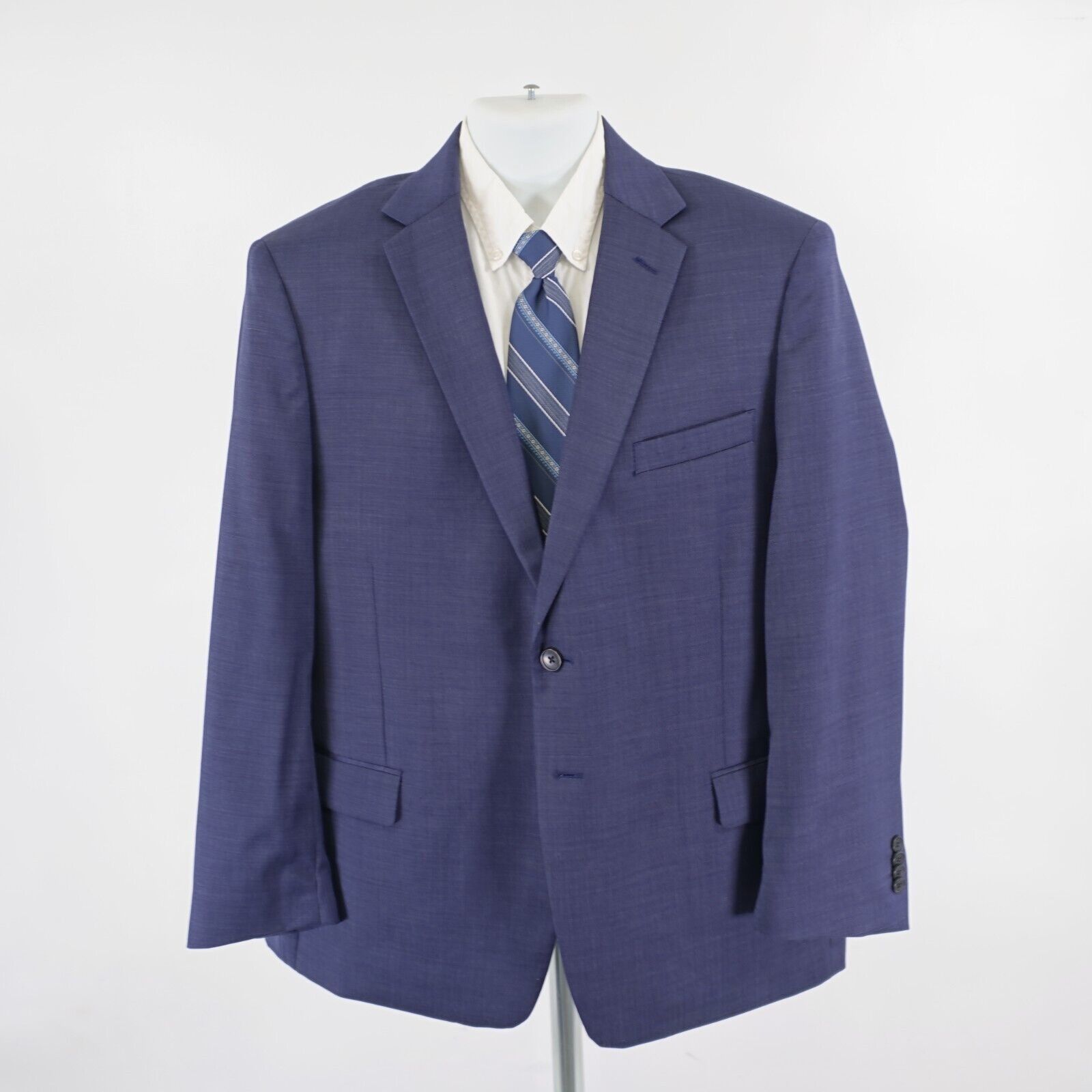 Kenneth Cole Kenneth Cole Awearness Wool Blue Birdseye 2 Button Blazer 44 Size 44S - 4 Thumbnail