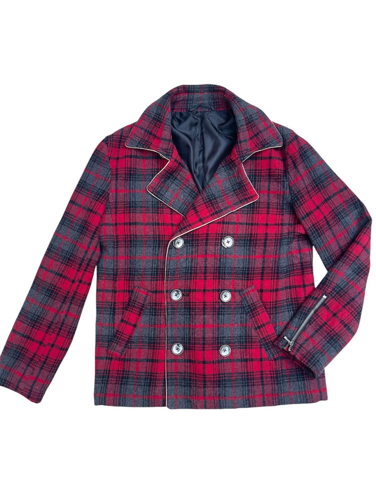 Japanese Brand Semantic Design Vintage Plaid Double Breasted Jacket Size US S / EU 44-46 / 1 - 3 Thumbnail