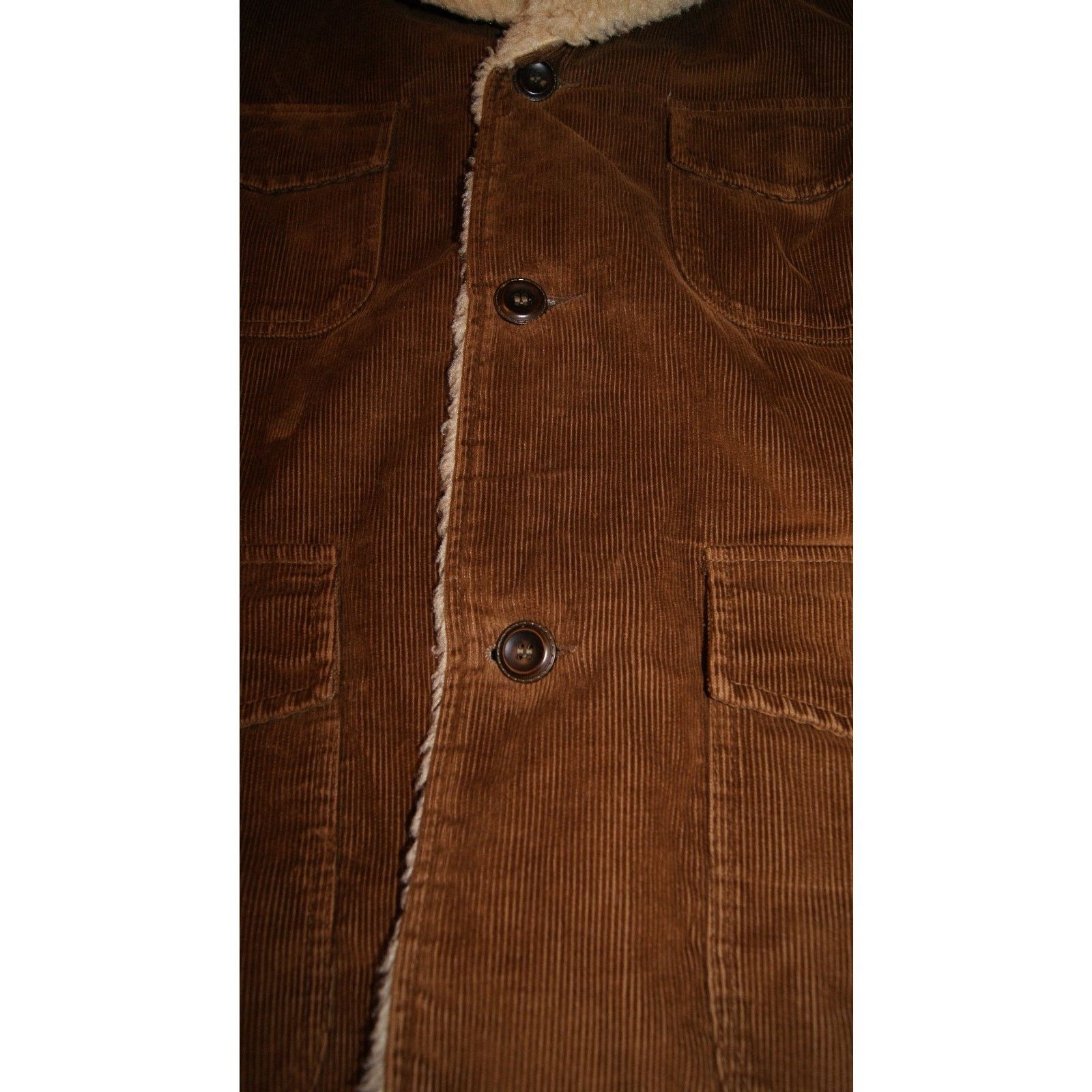 Vintage VTG Corduroy Sherpa Lined Jacket Brown 42 Ranch Coat Work Size US L / EU 52-54 / 3 - 7 Thumbnail