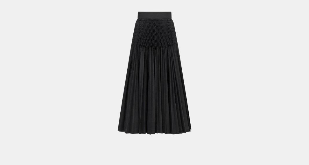 Dior o1w1db10225 Mid-Length Pleated Skirt in Black Size 28" / US 6 / IT 42 - 1 Thumbnail