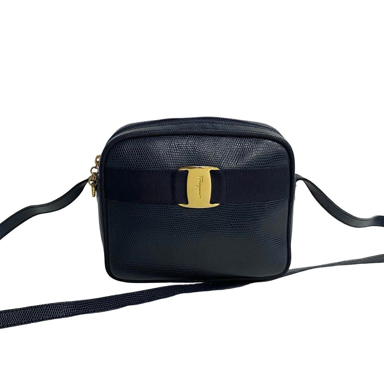 Salvatore Ferragamo Salvatore Ferragamo Leather Vara Mini Crossbody Bag Leather Crossbody Bag in Very Good Condition Size ONE SIZE - 1 Thumbnail
