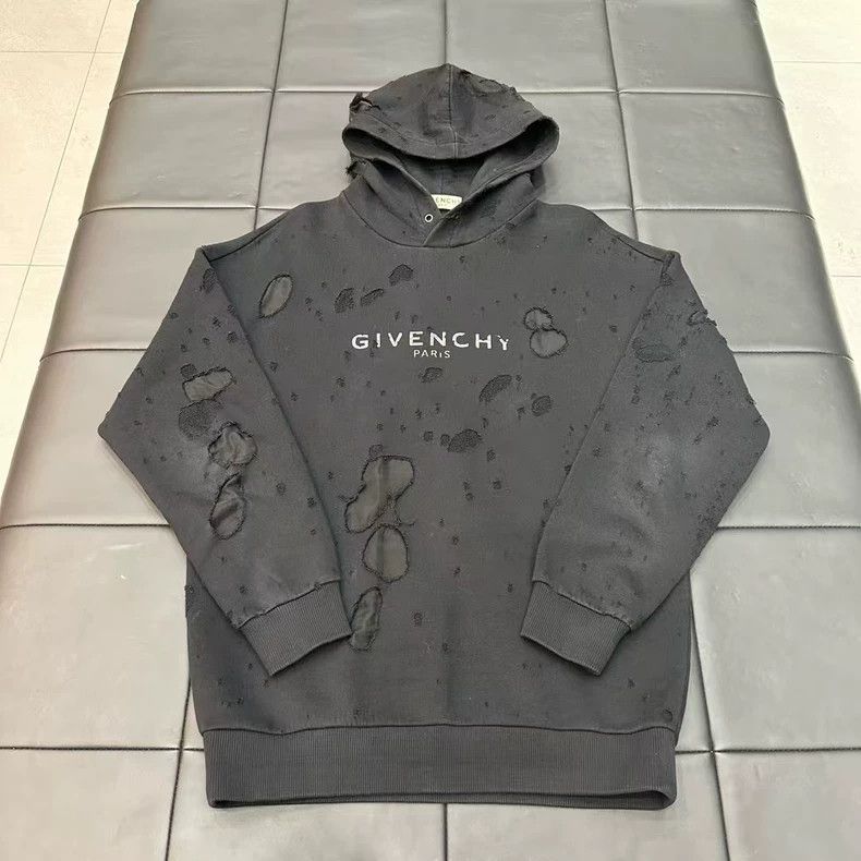 Givenchy Givenchy Classic Black Hole Letter Hooded Sweatshirt 2505-N Size US S / EU 44-46 / 1 - 1 Thumbnail