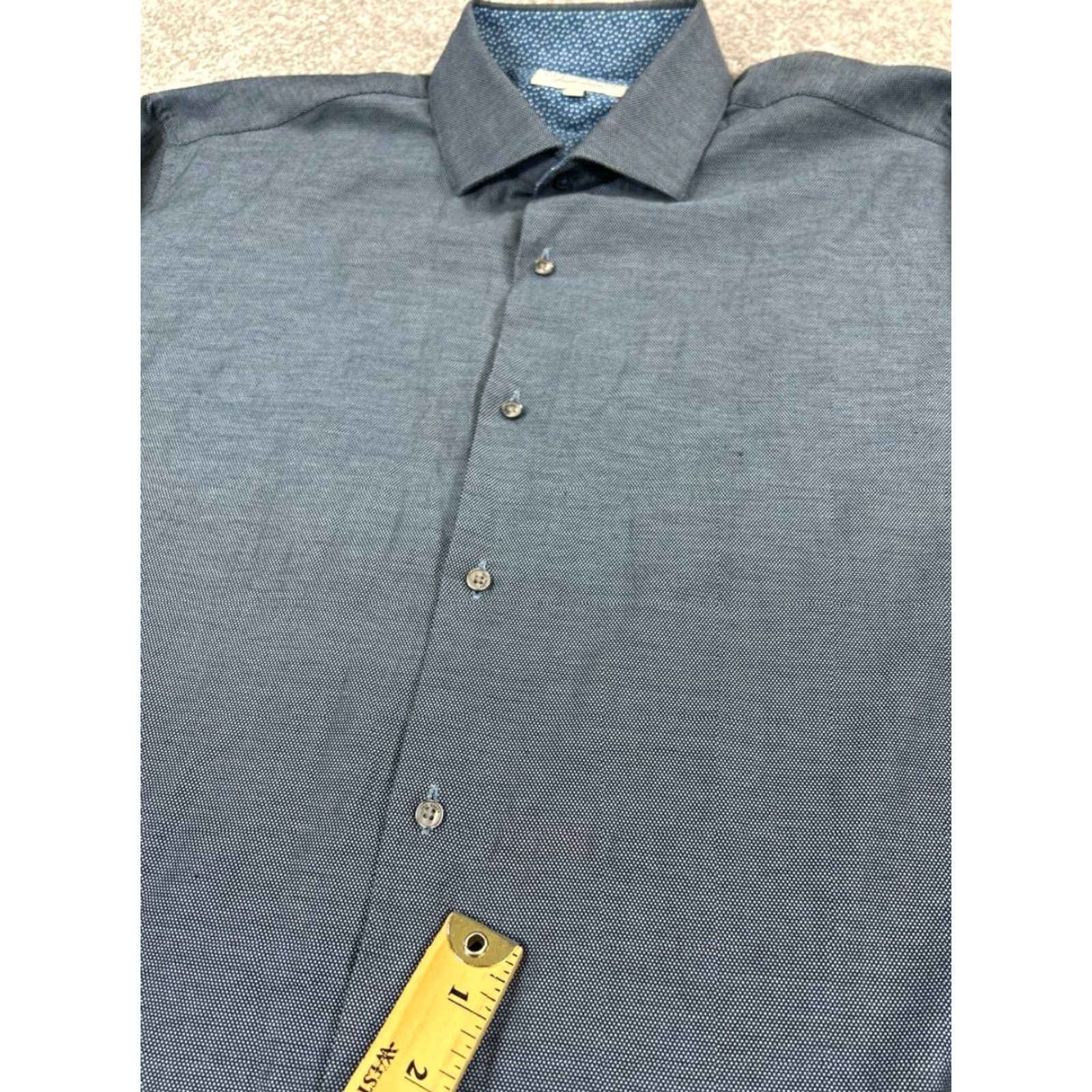 Ted Baker Ted Baker Endurance Dress Shirt Mens 17 Blue Button-Down Shirt Dress Shirt Mens 17 Blue Ted Baker Endurance Regular Size 46R - 4 Thumbnail