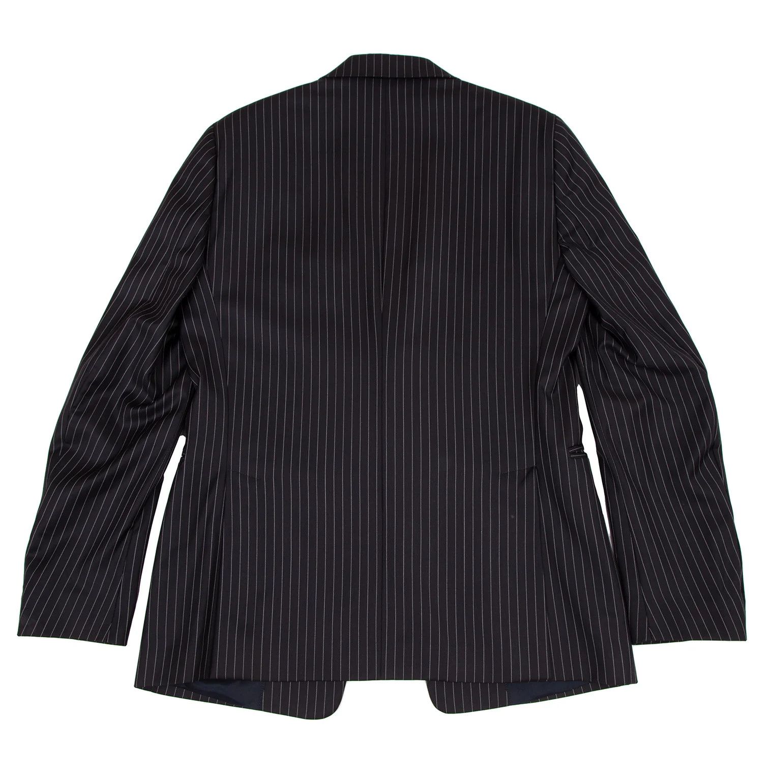 Emporio Armani Stripe Wool Jacket in Black Size 50 Size US M / EU 48-50 / 2 - 16 Thumbnail