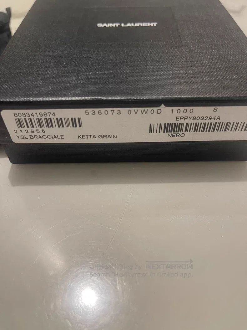 Saint Laurent Paris Saint Laurent Paris Black leather wristband Size ONE SIZE - 3 Thumbnail