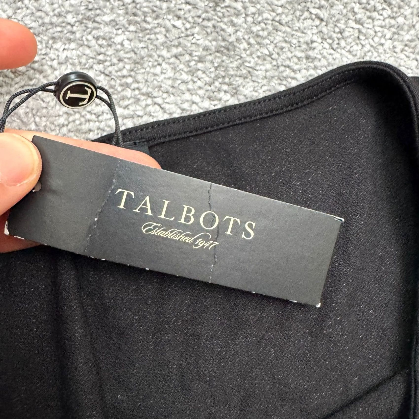 Talbots Talbots Dress 3/4 Sleeve Boat Neck Ruched Jersey Midi Womens Large Black NWT Size L / US 10 / IT 46 - 4 Thumbnail