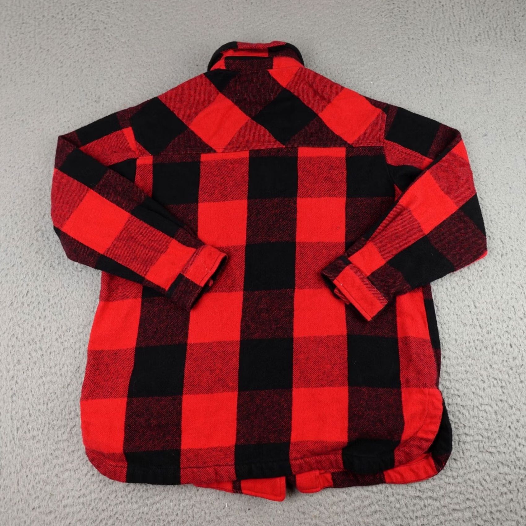 Lucky Brand Lucky Brand Shacket Jacket Womens XS Red Black Buffalo Plaid Flannel Button Crewneck Pocket Casual Size XS / US 0-2 / IT 36-38 - 7 Thumbnail