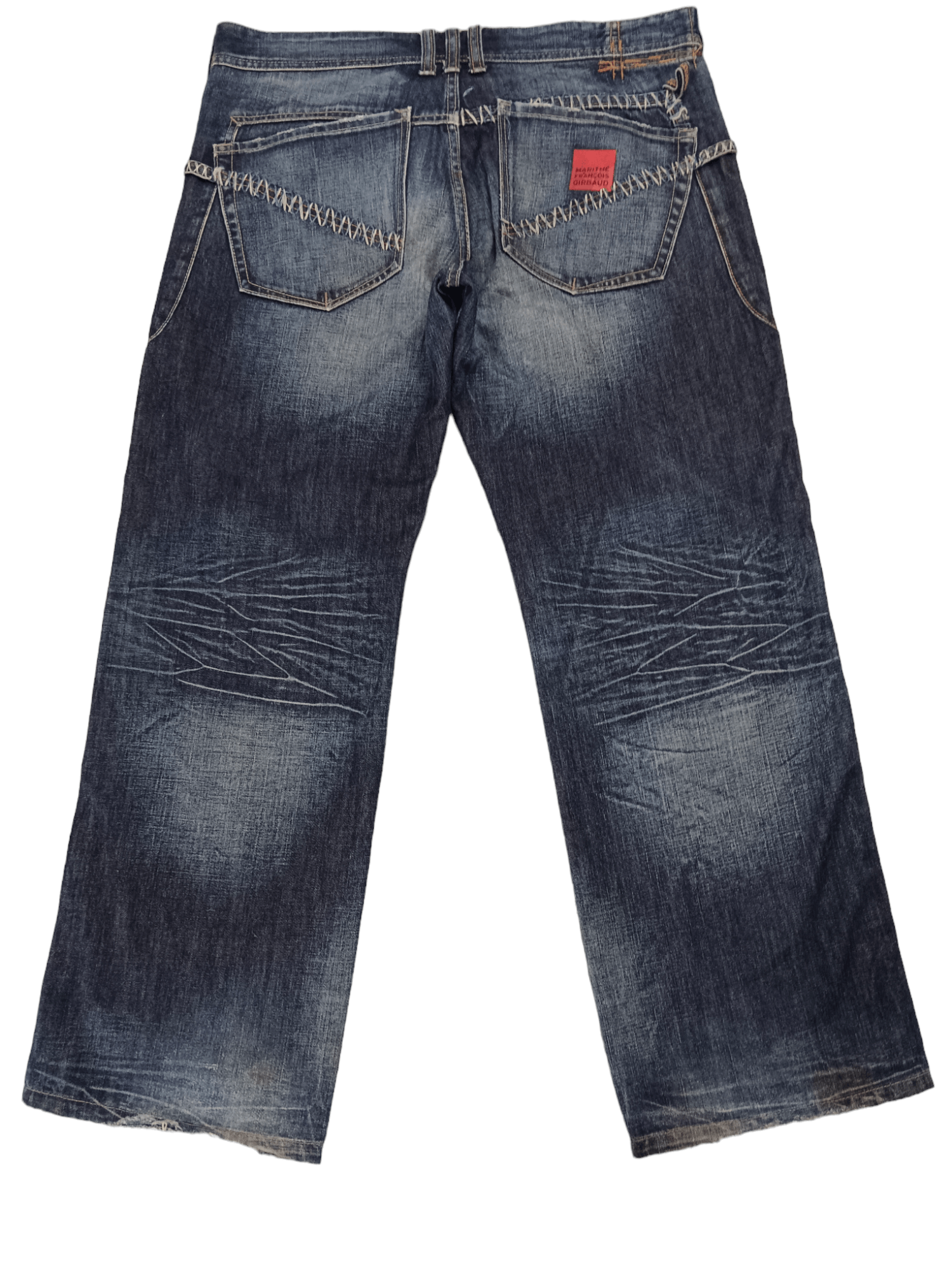 Marithe + Francois Girbaud 🔥Hot🔥 MFG Embroidery Baggy Denim Size US 35 - 2 Thumbnail