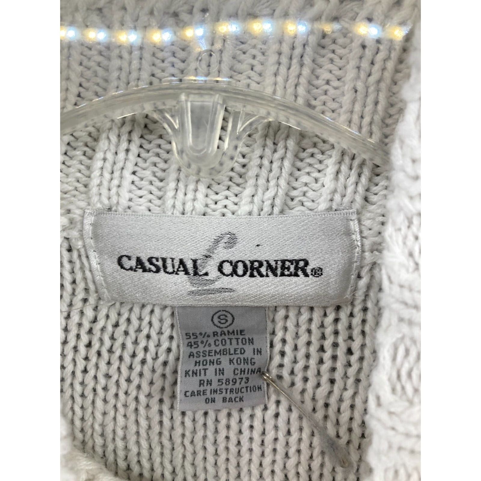 Vintage VINTAGE Casual Corner Women's Sweater Small Pullover Knit Mock Neck Cable Knit Fall Winter 90s White Mens Size S / US 4 / IT 40 - 5 Thumbnail