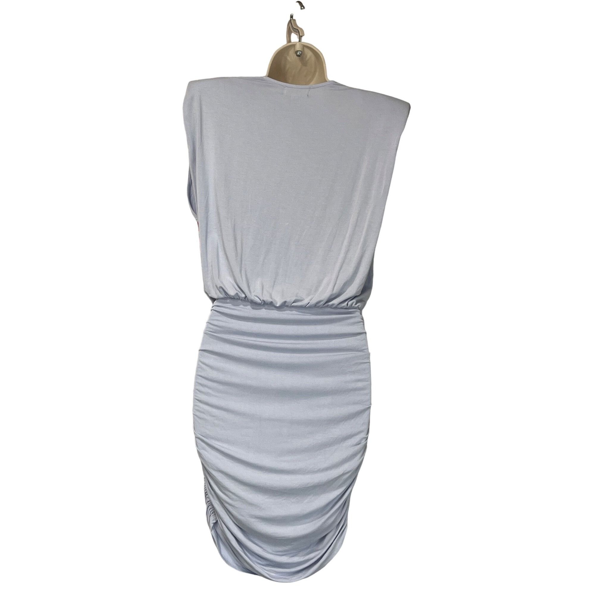 Other Open Edit Strong Shoulder Body-con Minidress In Blue Feather Size XS / US 0-2 / IT 36-38 - 5 Thumbnail