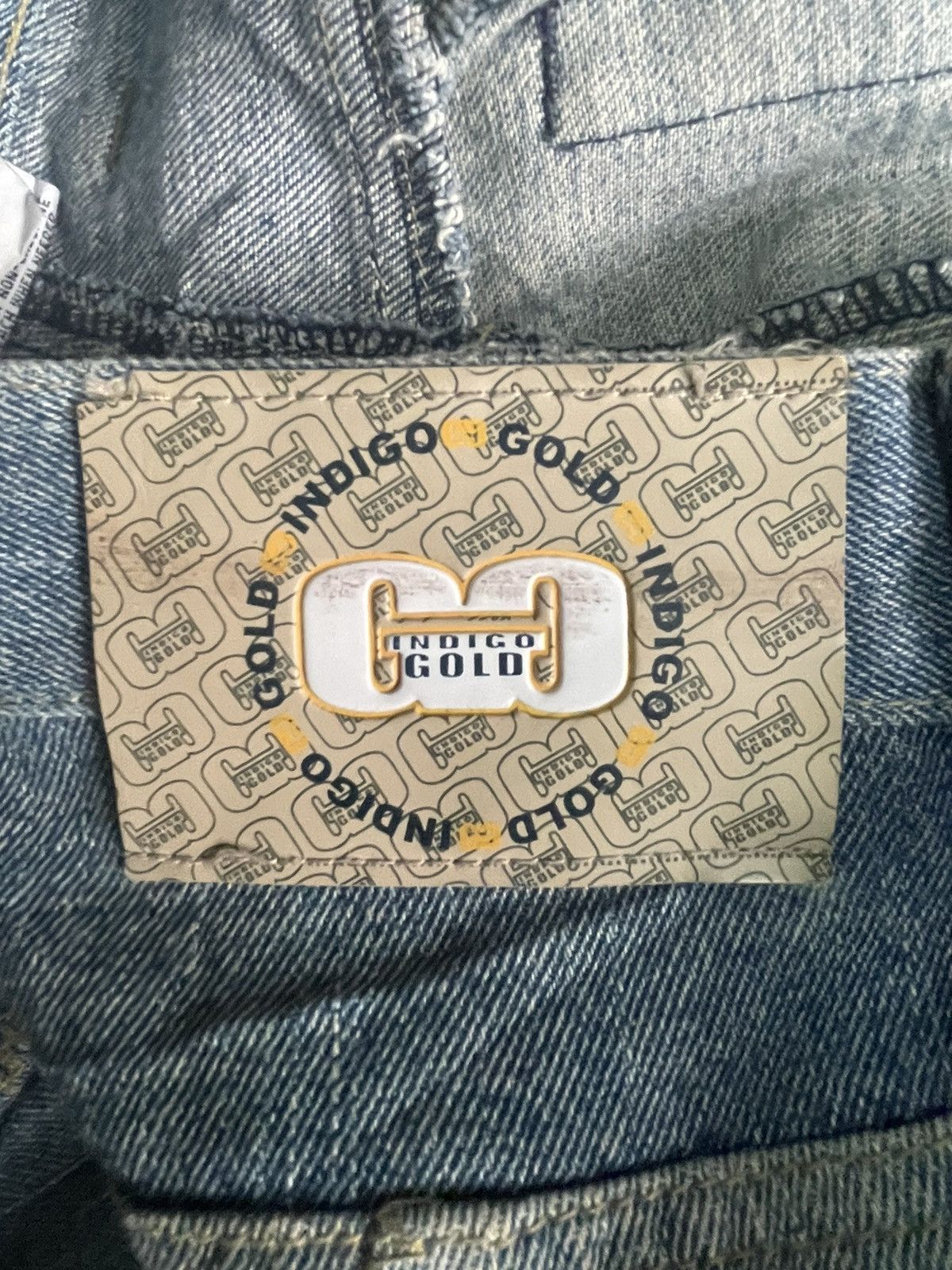 Indigo × Vintage Vintage Indigo Gold Custom Patch Denim Size US 41 - 14 Thumbnail