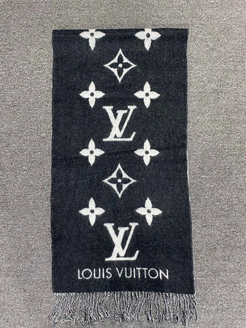 Louis Vuitton louis vuitton black gray scarf-2507 Size ONE SIZE - 3 Thumbnail
