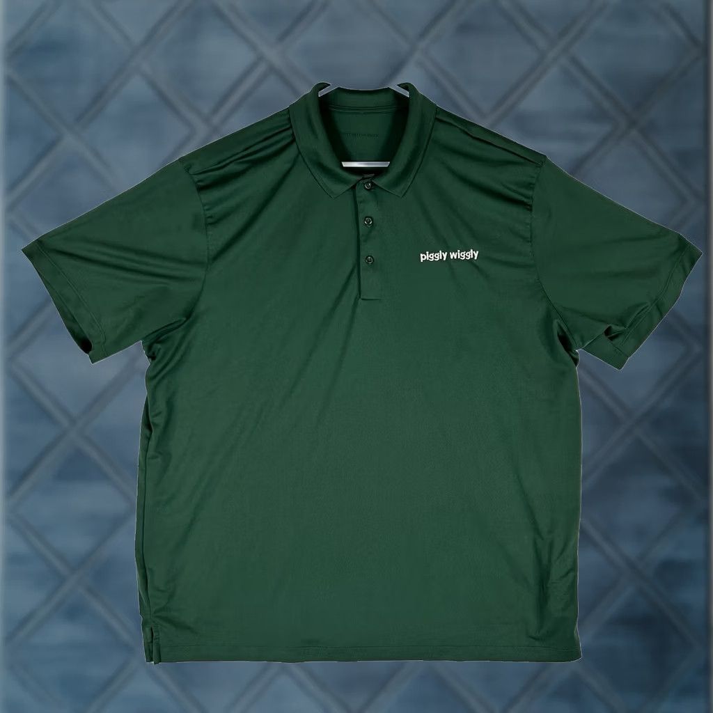 Vintage Piggly Wiggly Polo Shirt Men’s 3XL Green Short Sleeve Front Logo Shirt Men Polo Casual USA Size US XXL / EU 58 / 5 - 1 Thumbnail