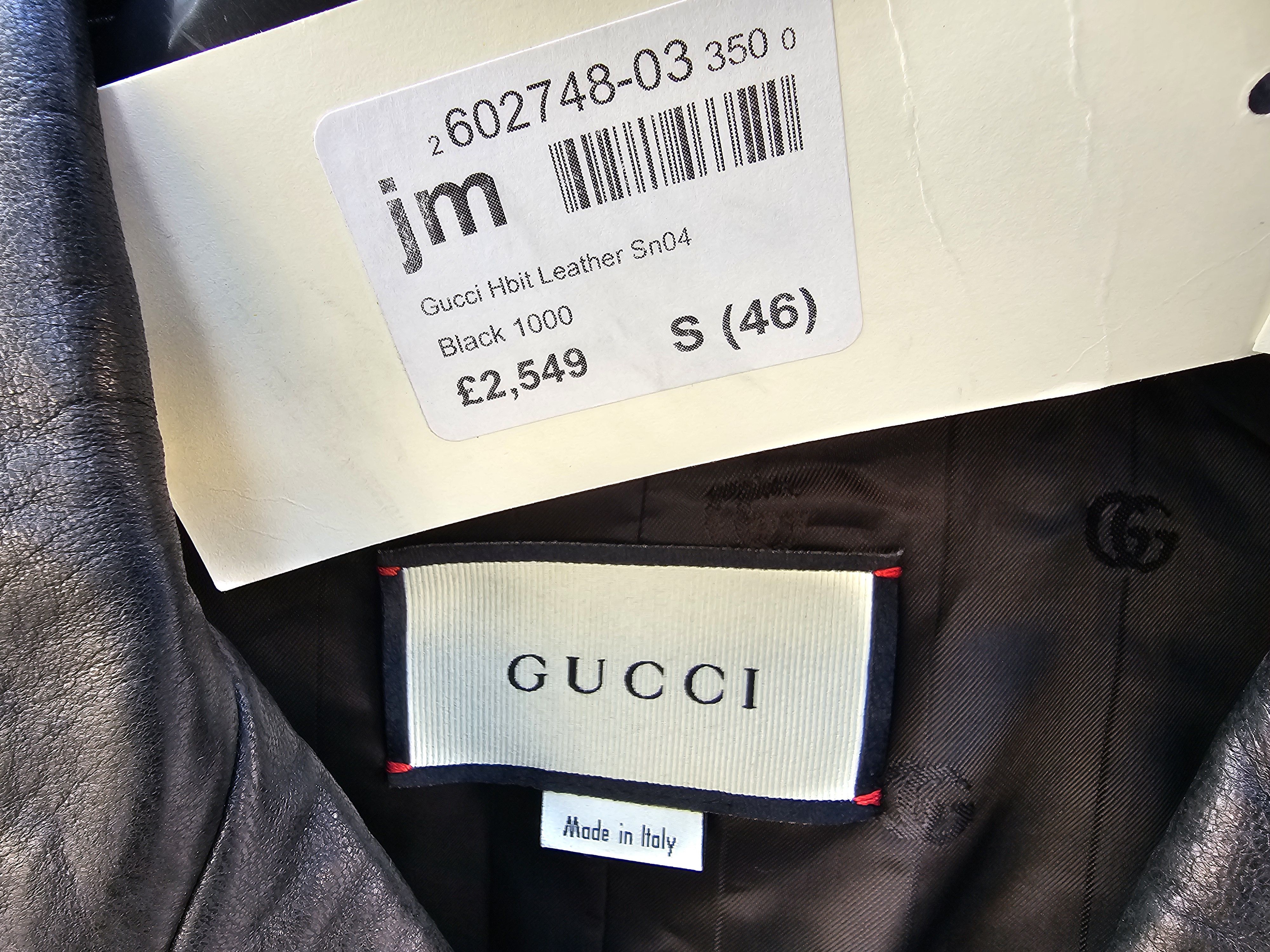 Gucci $3450 GUCCI Black Horsebit Lambskin Leather Men's Jacket Size US S / EU 44-46 / 1 - 15 Thumbnail