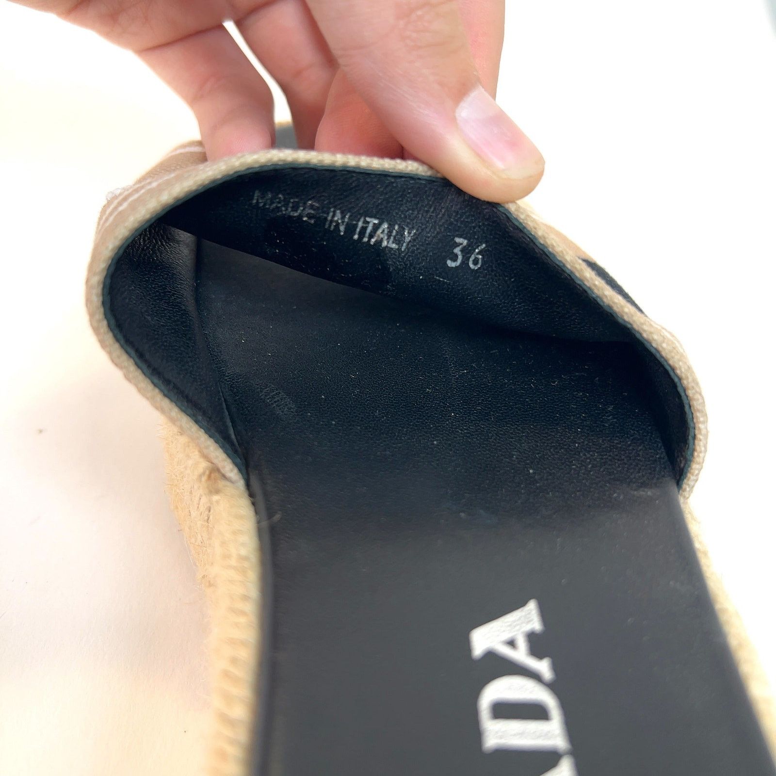 Prada Prada Logo Logo Espardille Platform Sandals Size US 4 / IT 34 - 7 Thumbnail