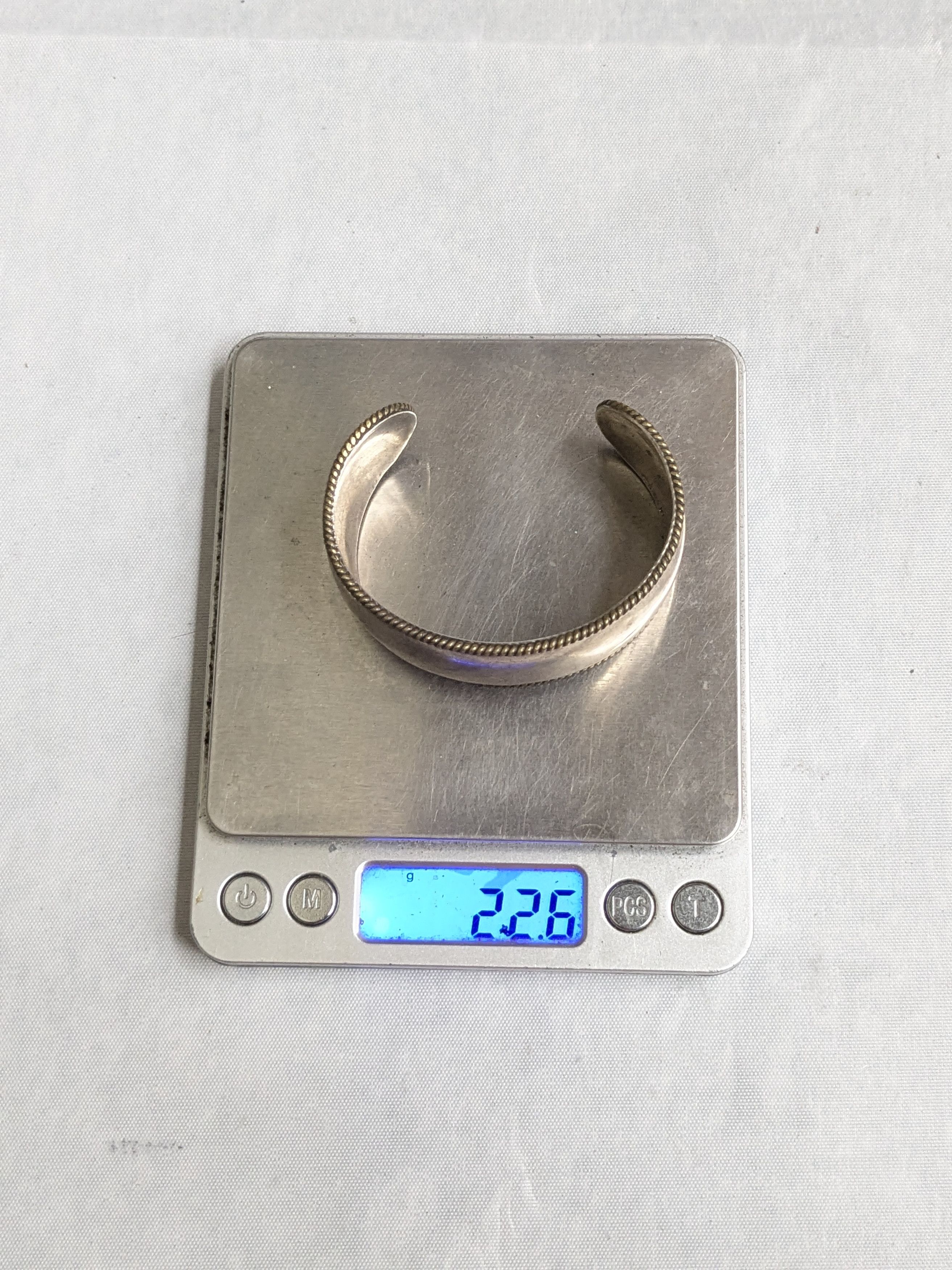 Jewelry Vintage Sterling Silver Cuff Bracelet 5.75" Mexico Two Tone Size ONE SIZE - 13 Thumbnail