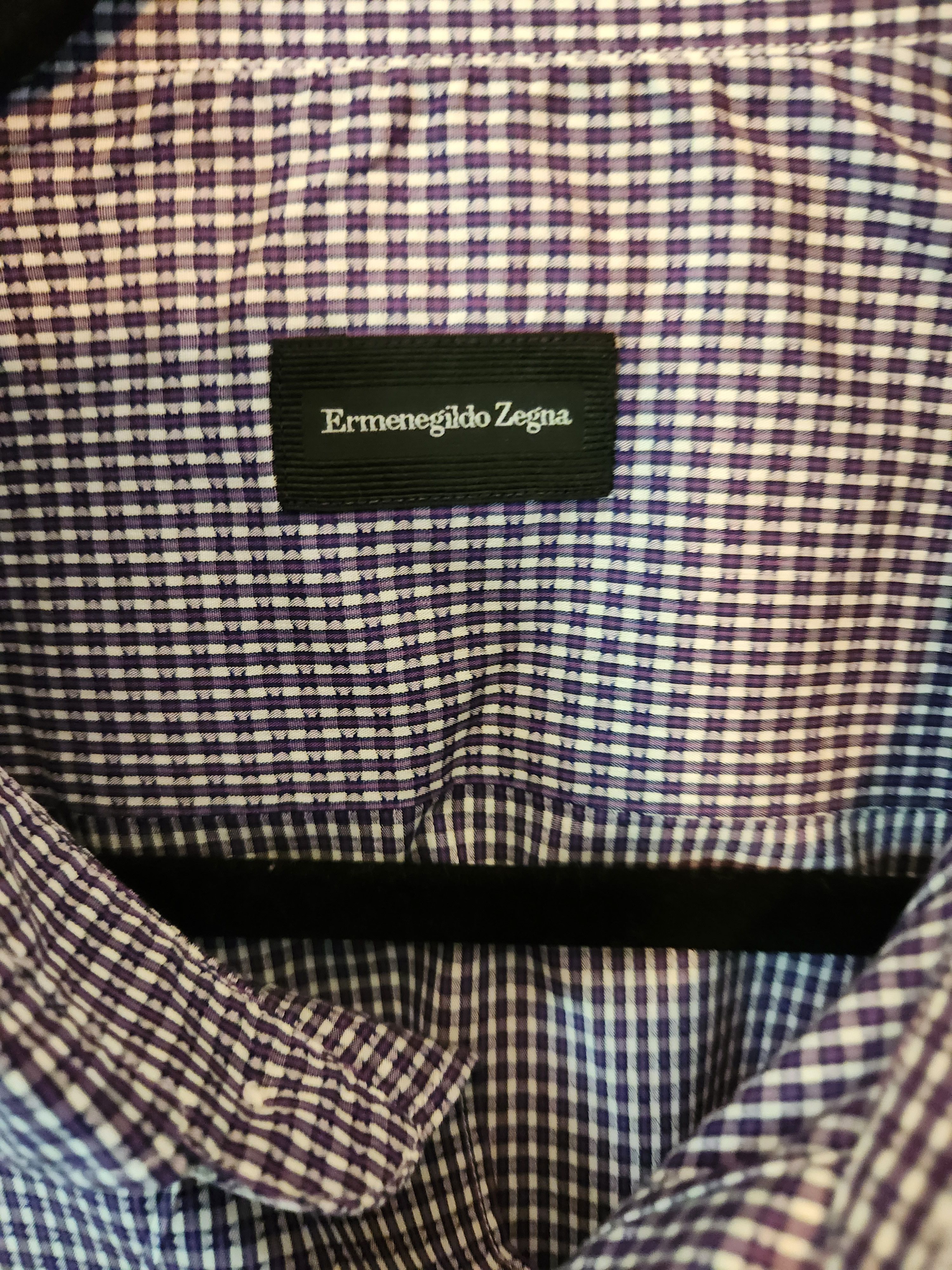 Ermenegildo Zegna 100% Checkered Long Sleeve Shirt Size US XL / EU 56 / 4 - 3 Thumbnail