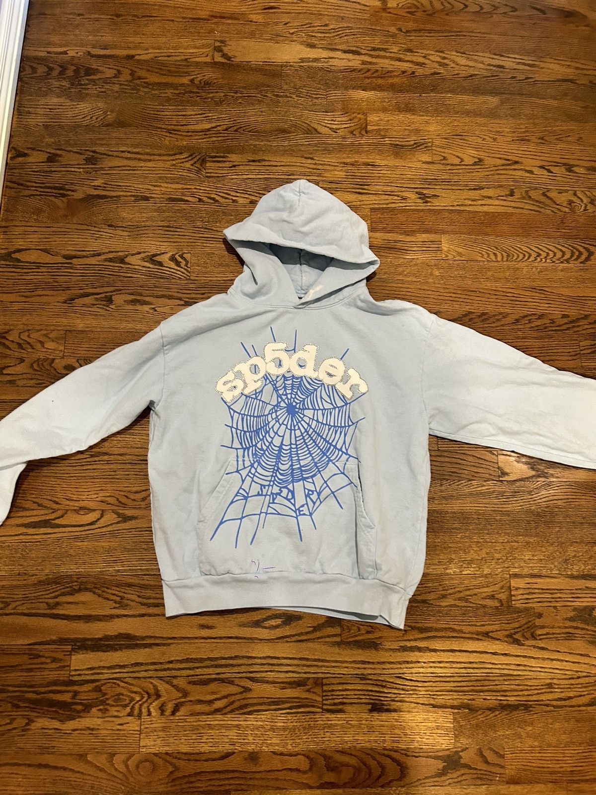 Sp5der SP5DER baby blue 8 days of sp5der hoodie Size US L / EU 52-54 / 3 - 2 Thumbnail