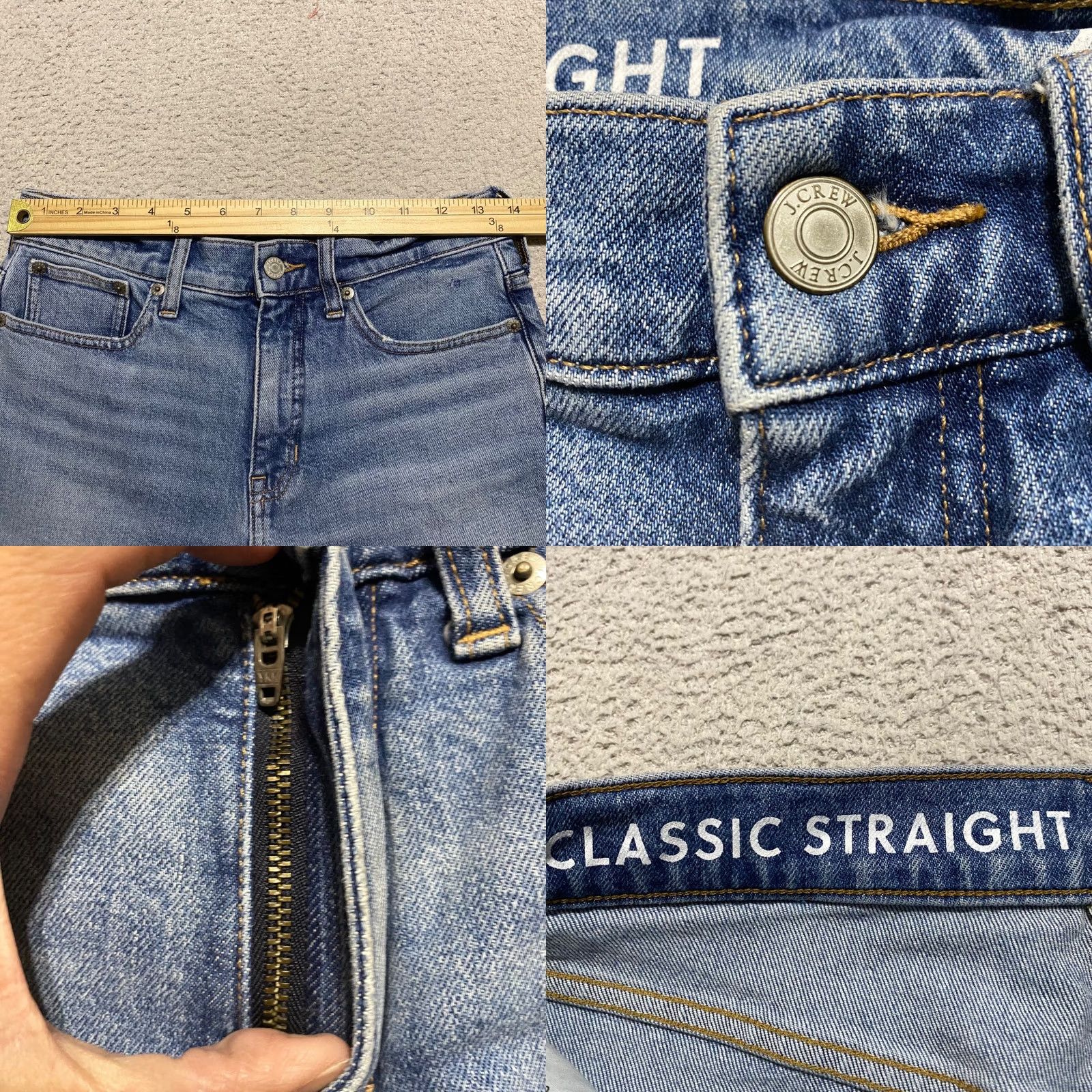 J.Crew J.Crew Jeans Womens 26 Classic Straight High Rise Denim Blue Medium Wash Raw Hem Size 26" / US 2 / IT 38 - 8 Thumbnail