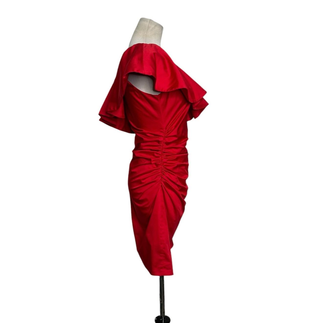 H&M H&M red one shoulder ruffled ruched mini dress size 4 Size S / US 4 / IT 40 - 6 Thumbnail