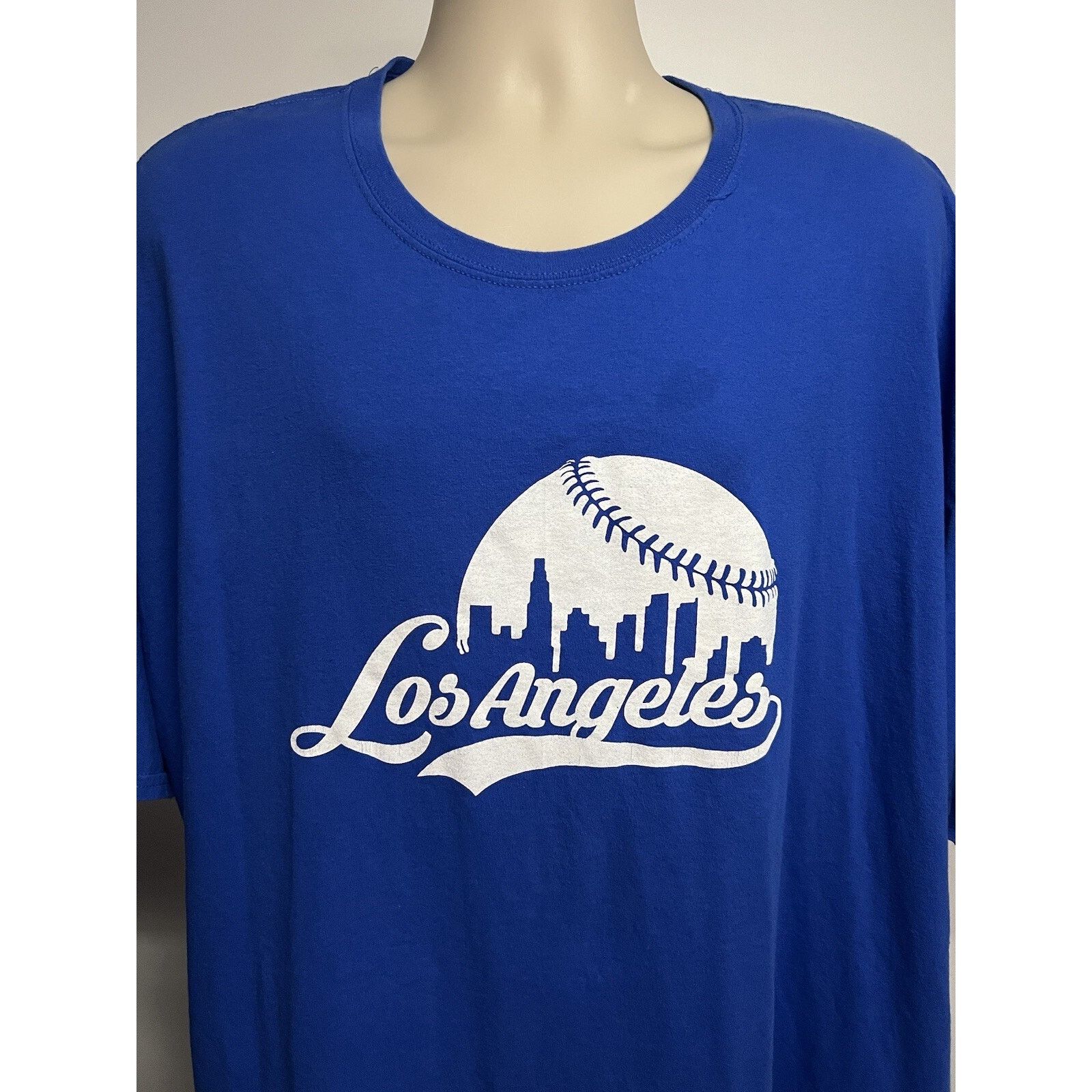 Gildan LA Baseball Mens Blue Graphic T-Shirt 5XL City Skyline Size US XXL / EU 58 / 5 - 4 Thumbnail
