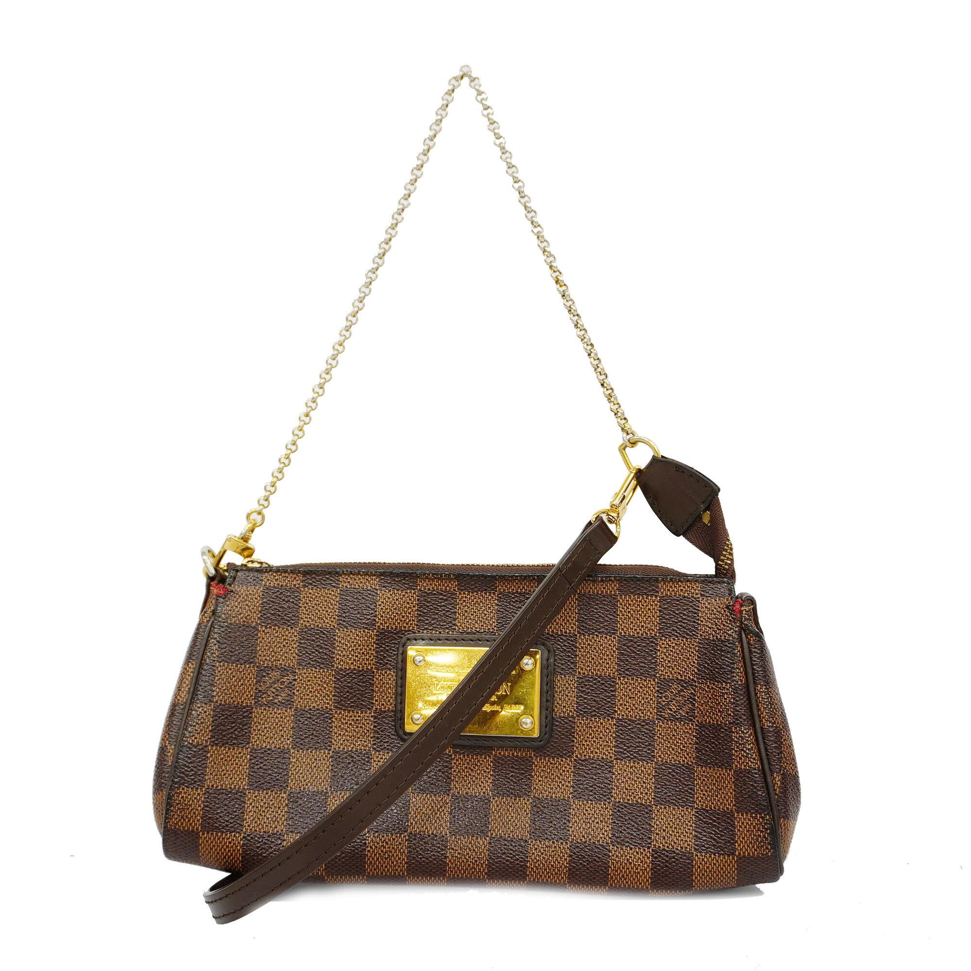 Louis Vuitton Eva N55213 Damier Ebene Canvas 2way Shoulder Handbag Brown  Gold