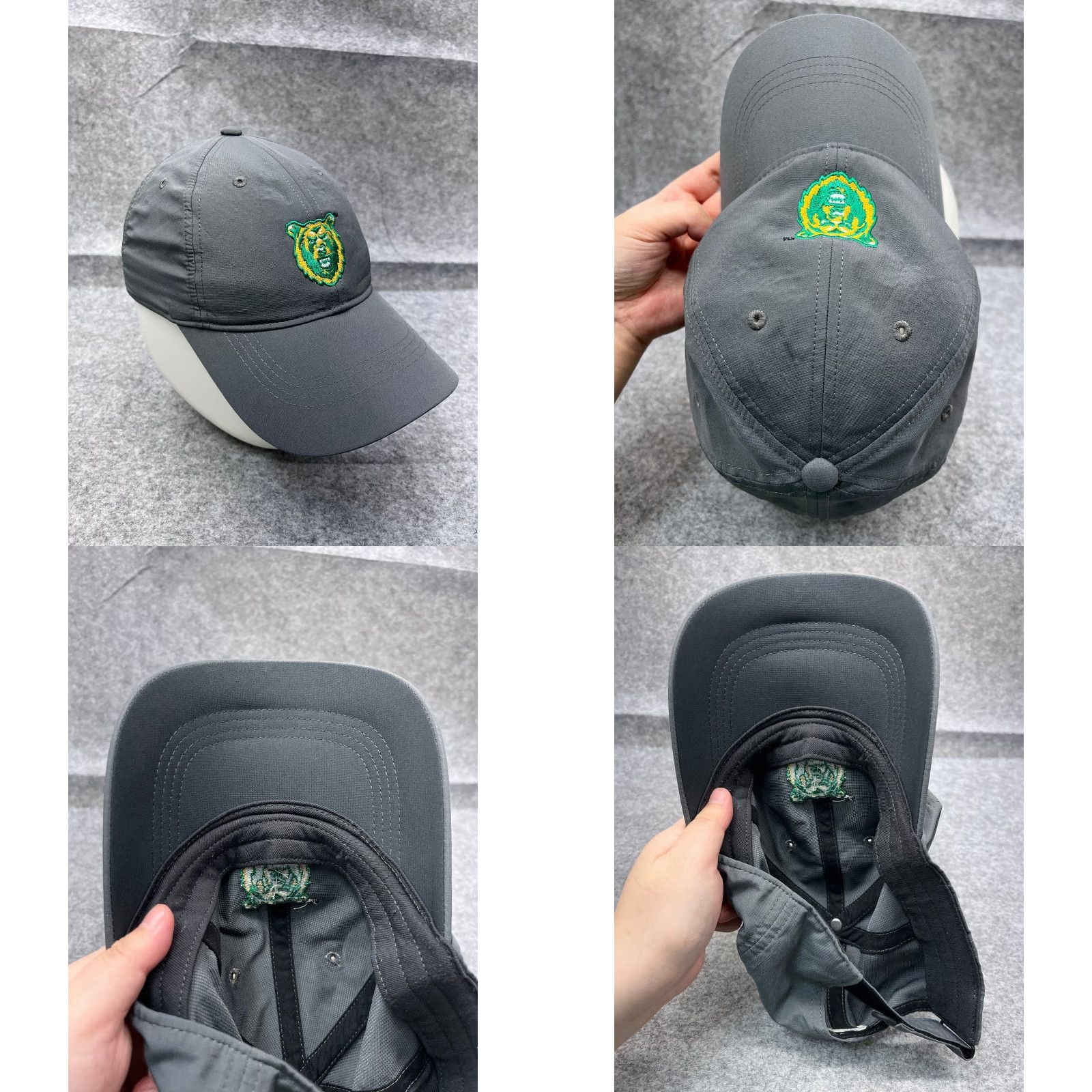 Nike Nike Golf Hat Cap Strap Back One Size Adult Gray 100% Polyester Adjustable Bear Logo Nike Hat Golf Mens Cap Size ONE SIZE - 8 Thumbnail