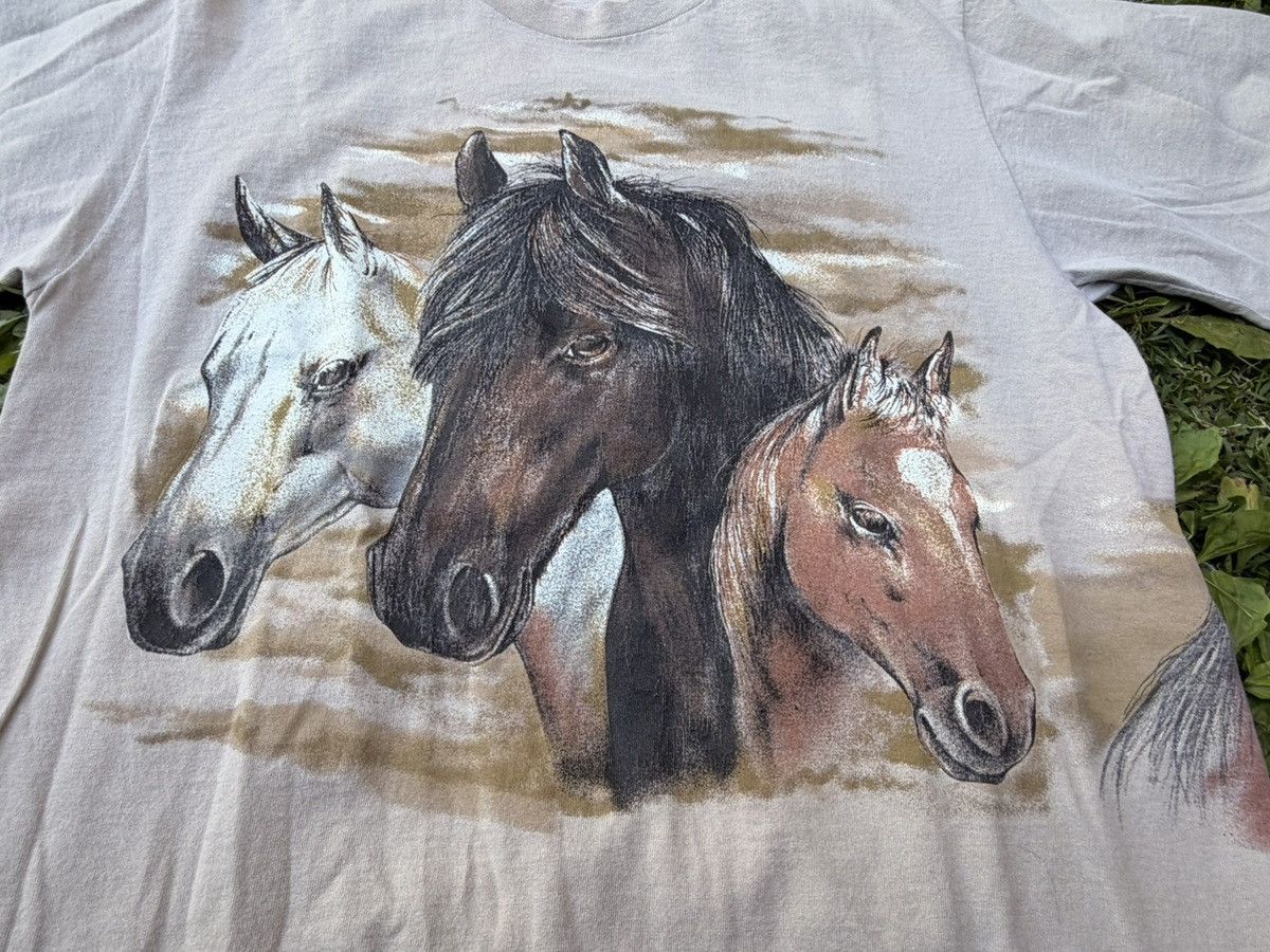 Vintage VTG Horse Tee Single Stitch Size Large Size US L / EU 52-54 / 3 - 2 Thumbnail