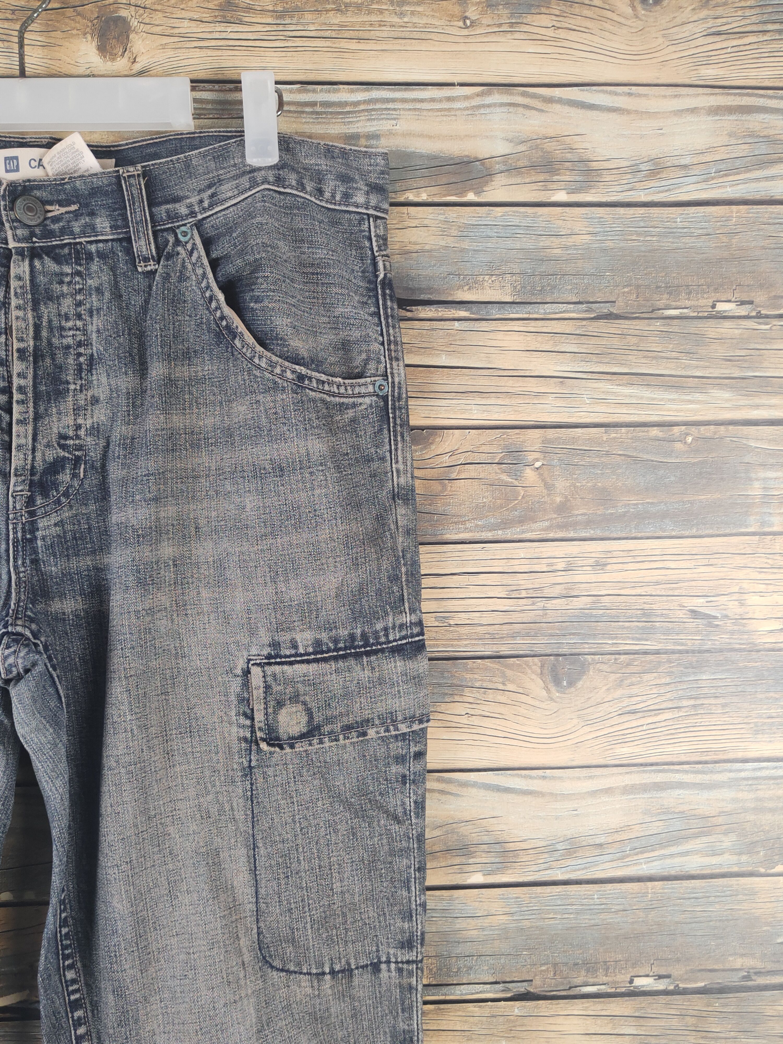 Gap DL Gap Dark Blue Distressed Ripped Jeans #1512 Size US 34 / EU 50 - 5 Thumbnail