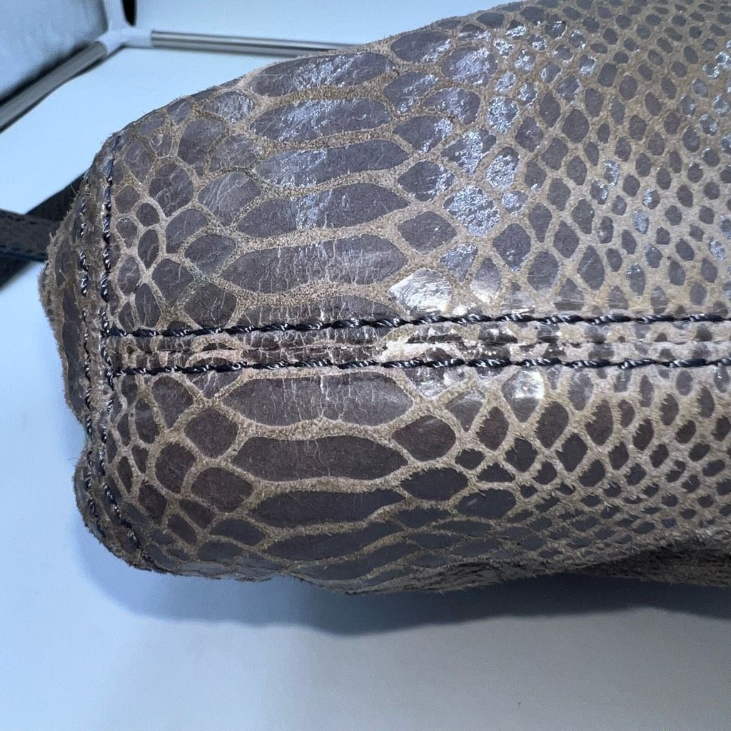 Michael Kors Michael Kors Snakeskin Embossed Suede MK Hardware Crossbody Bag Size ONE SIZE - 6 Thumbnail