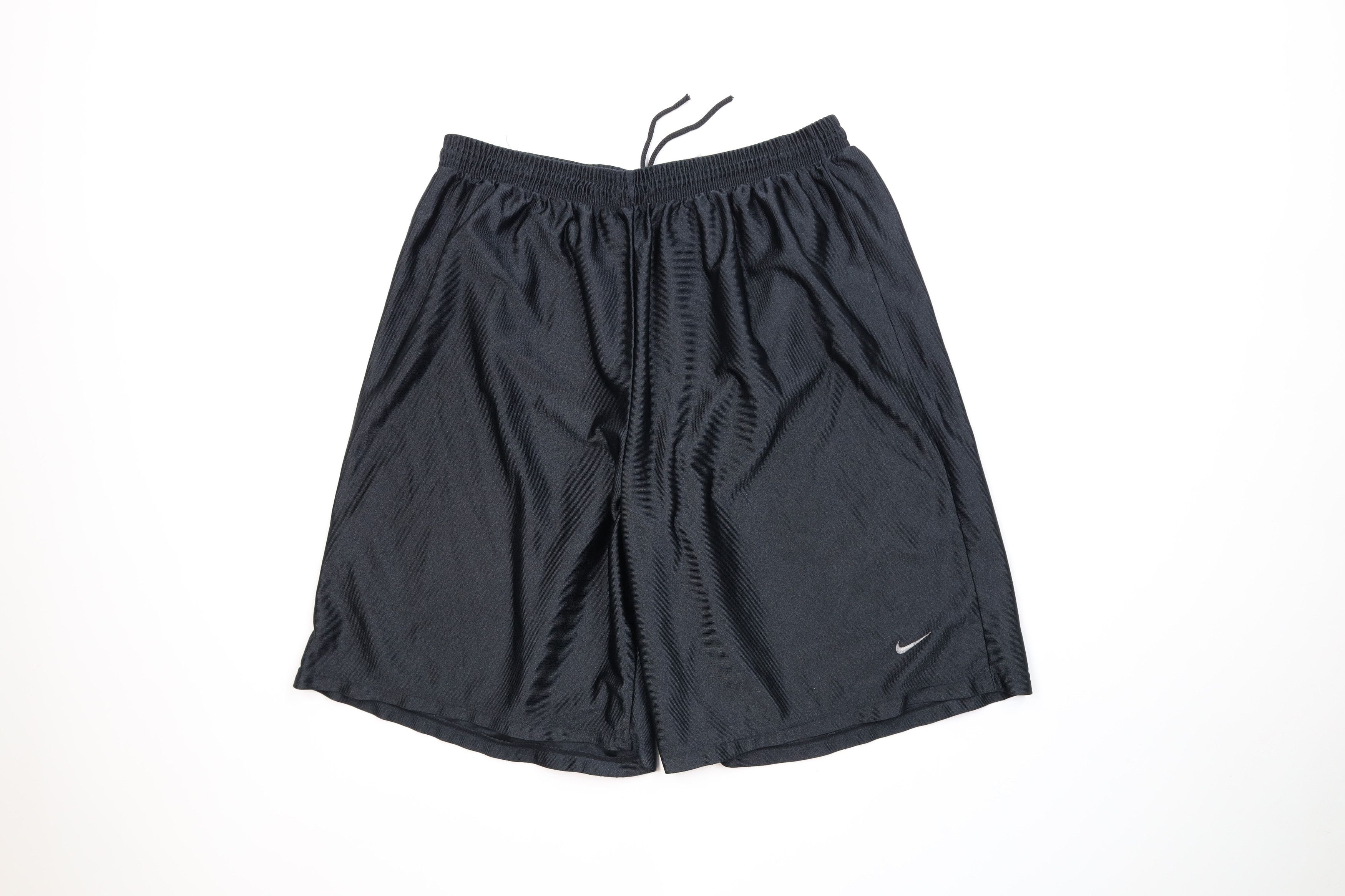 Nike Vintage 90s Y2K Nike Swoosh Above Knee Shorts Black USA Size US 36 / EU 52 - 1 Thumbnail