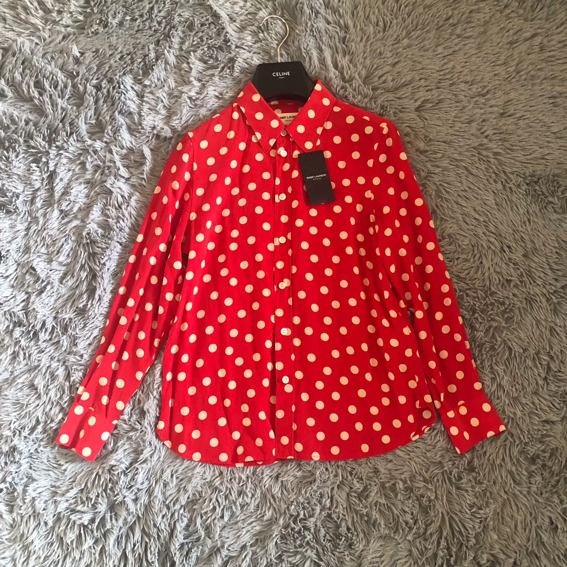 Saint Laurent Paris Saint Laurent Polka Dot Shirt Size M / US 6-8 / IT 42-44 - 1 Thumbnail