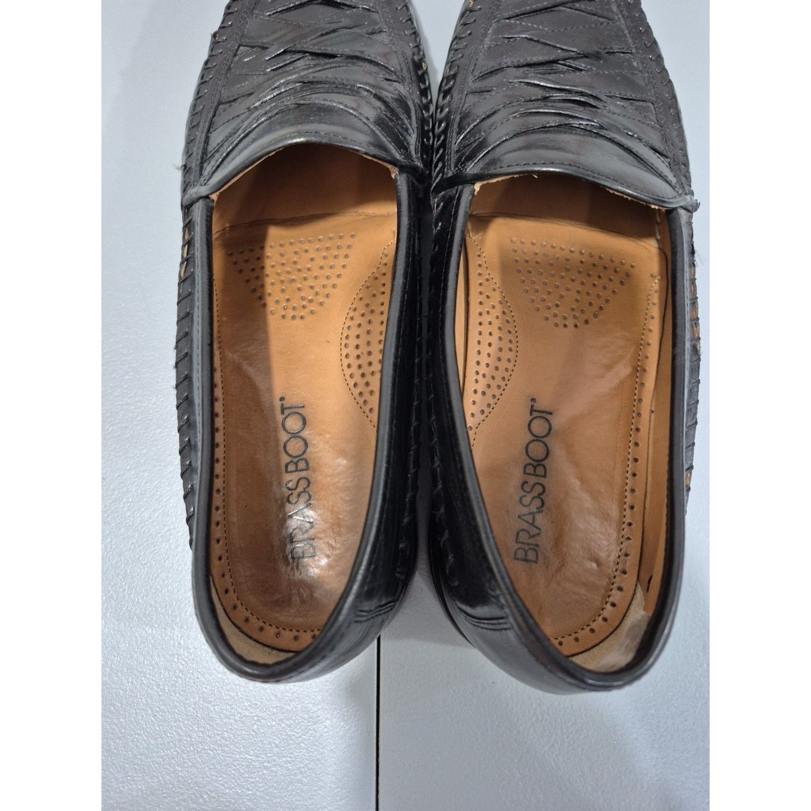 The Unbranded Brand Brass Boot Mens Shoes Size 8.5 M Leather Waved Black 9311401 Size US 8.5 / EU 41-42 - 9 Thumbnail