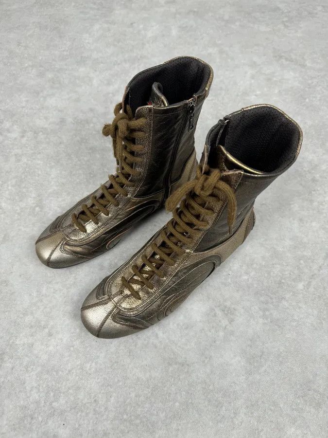 Prada 2000s Prada Golden Boxer Leather Ankle Boots Size US 7 / IT 37 - 5 Thumbnail