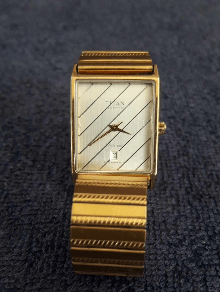 Gold Vintage Watch Titan Vintage Watch 18K Gold Plated White Dial Wristwatch Grailed