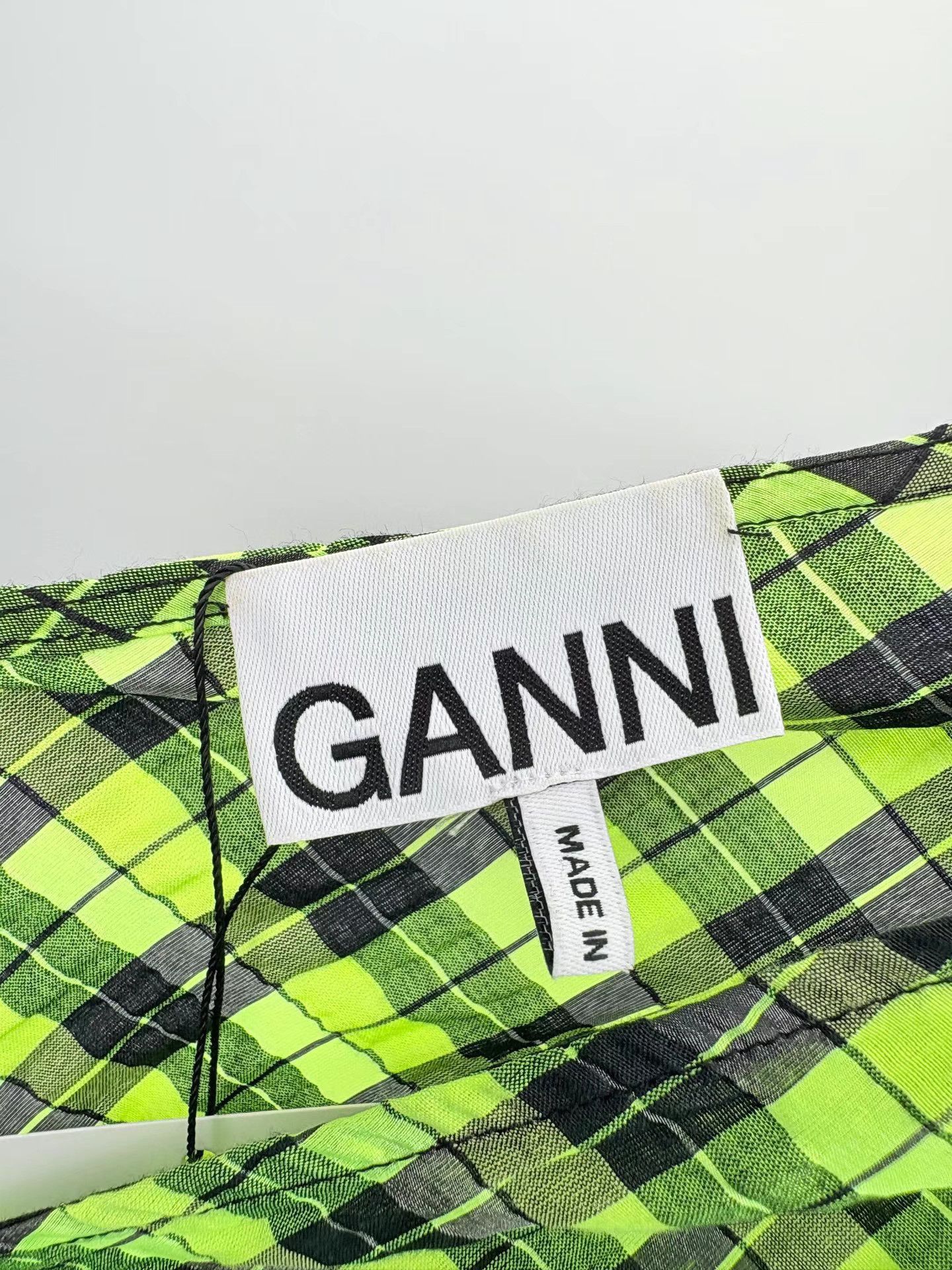 Ganni GANNI Check Puff Sleeve Dress K1 Size XXS / US 00 / IT 34 - 3 Thumbnail