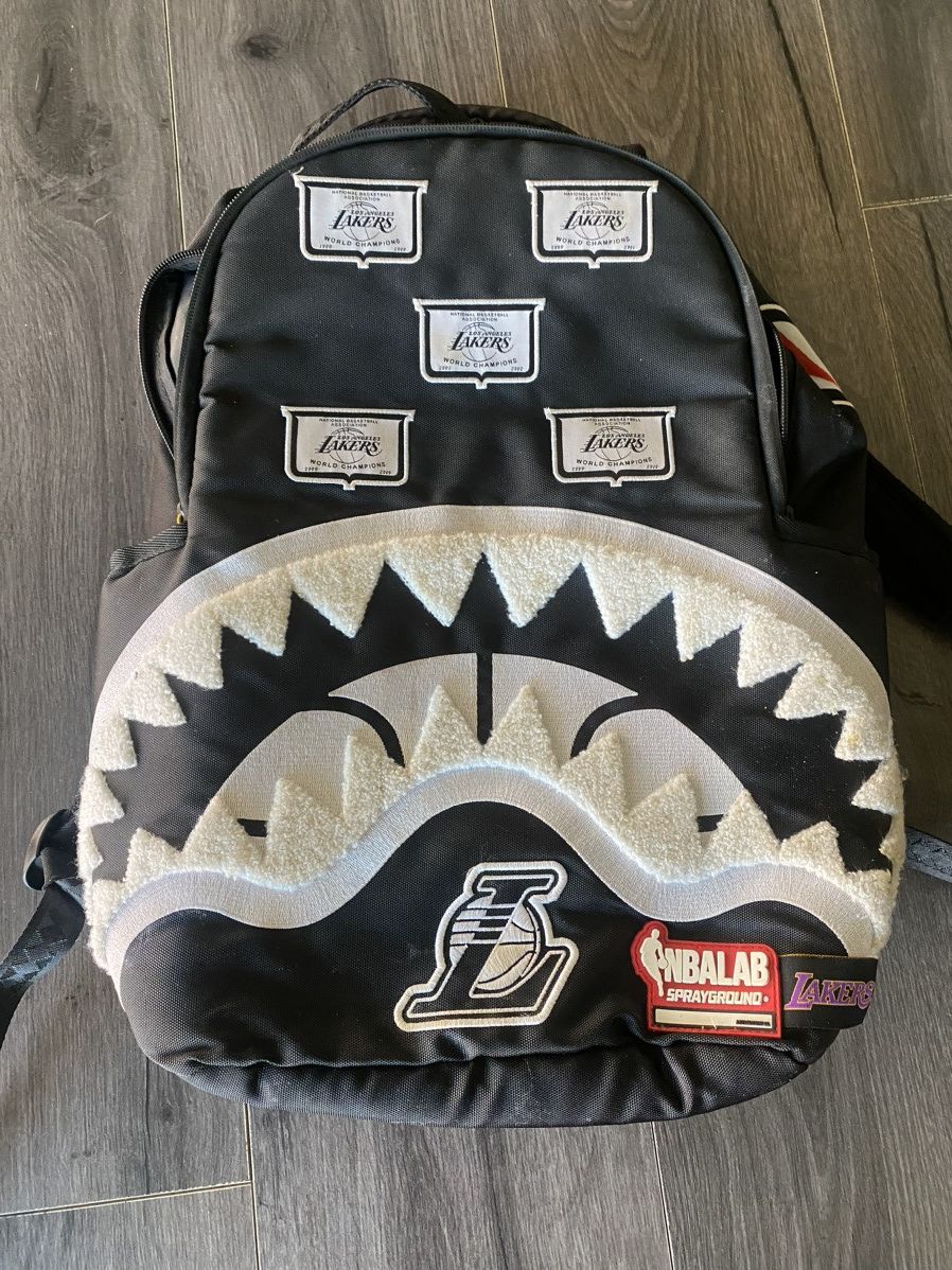image of Lakers X Sprayground Collab W Championship Patches in Black, Men's