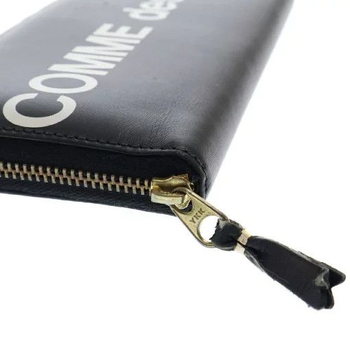 Comme des Garcons Wallet HUGE LOGO Round Zip Leather Bi-Fold Long Black Size ONE SIZE - 5 Thumbnail