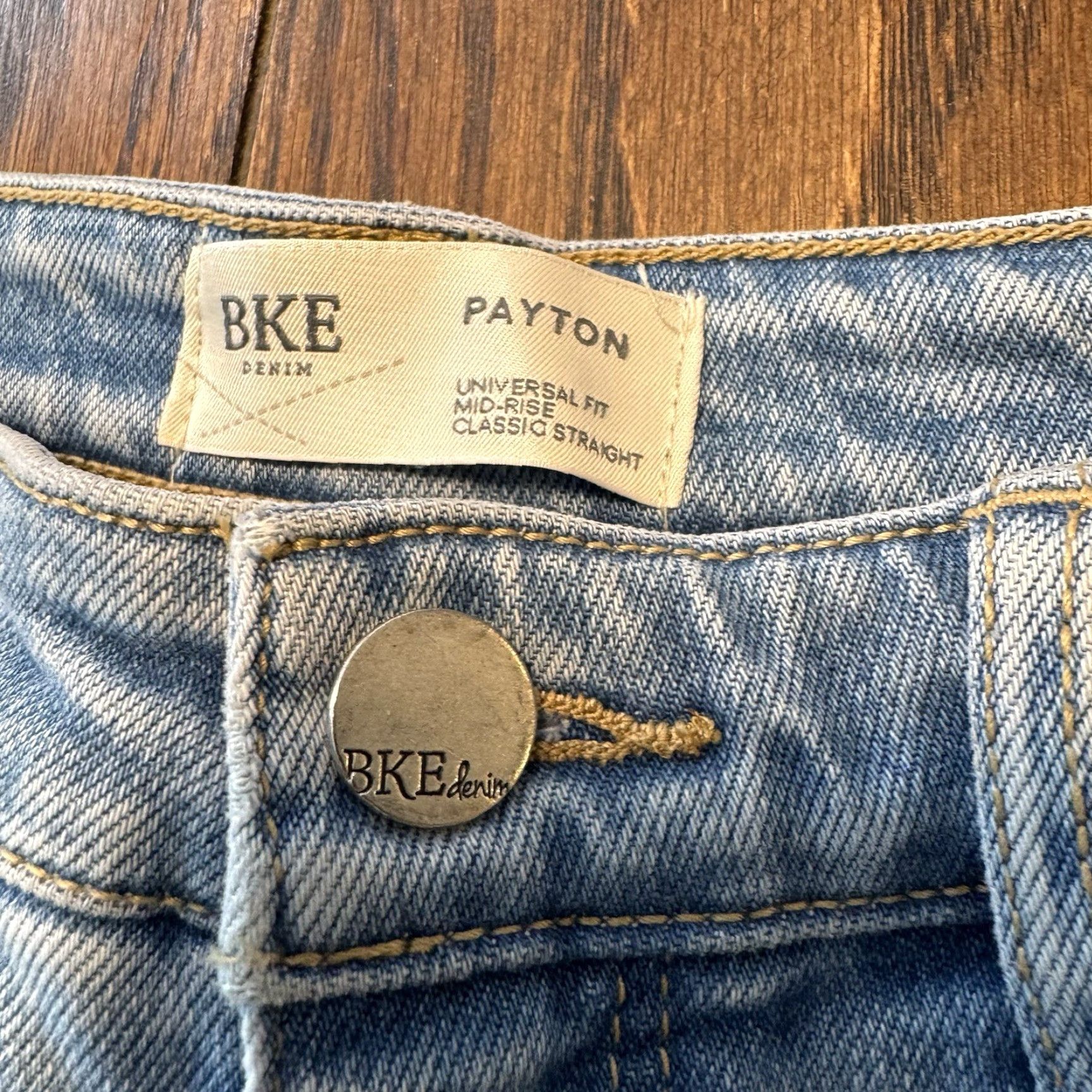 BKE BKE Payton Jeans Womens 28x32 Mid Rise Bootcut Baggy Frayed Hem Light Wash Denim Size 26" / US 2 / IT 38 - 4 Thumbnail