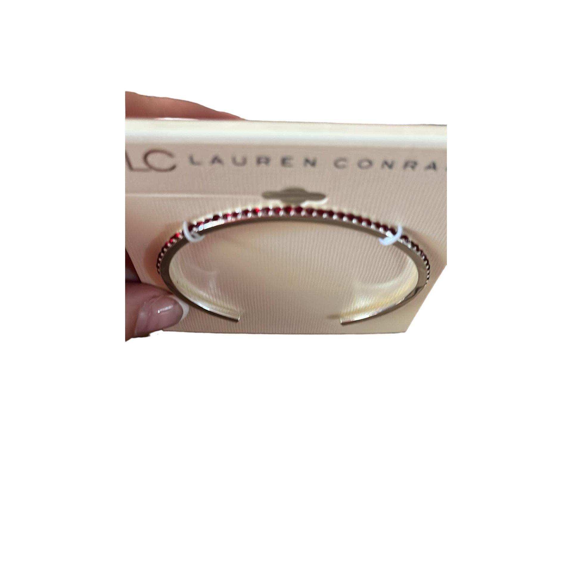Other Lauren Conrad Silver with Red Stone Crystals Thin Fashion Ba Size ONE SIZE - 2 Thumbnail