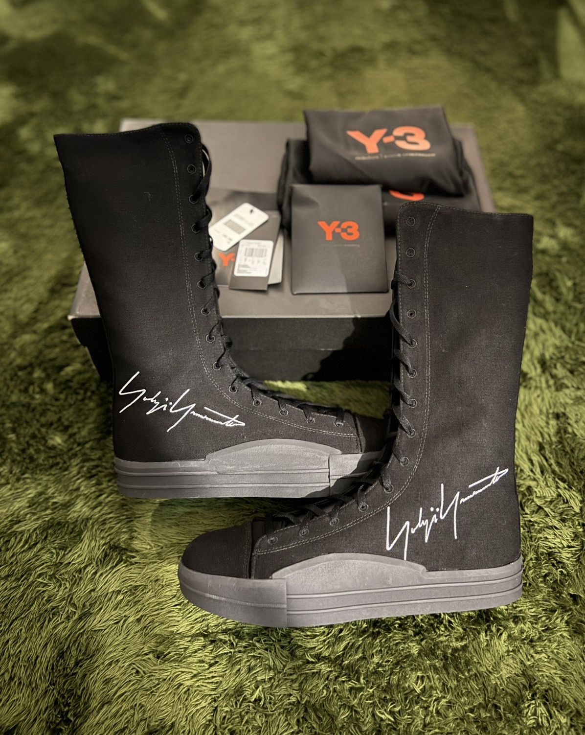 Yohji Yamamoto [US9.5] Y-3 Yohji Yamamoto Yuben Embroidery Logo Boots Size US 9.5 / EU 42-43 - 1 Thumbnail