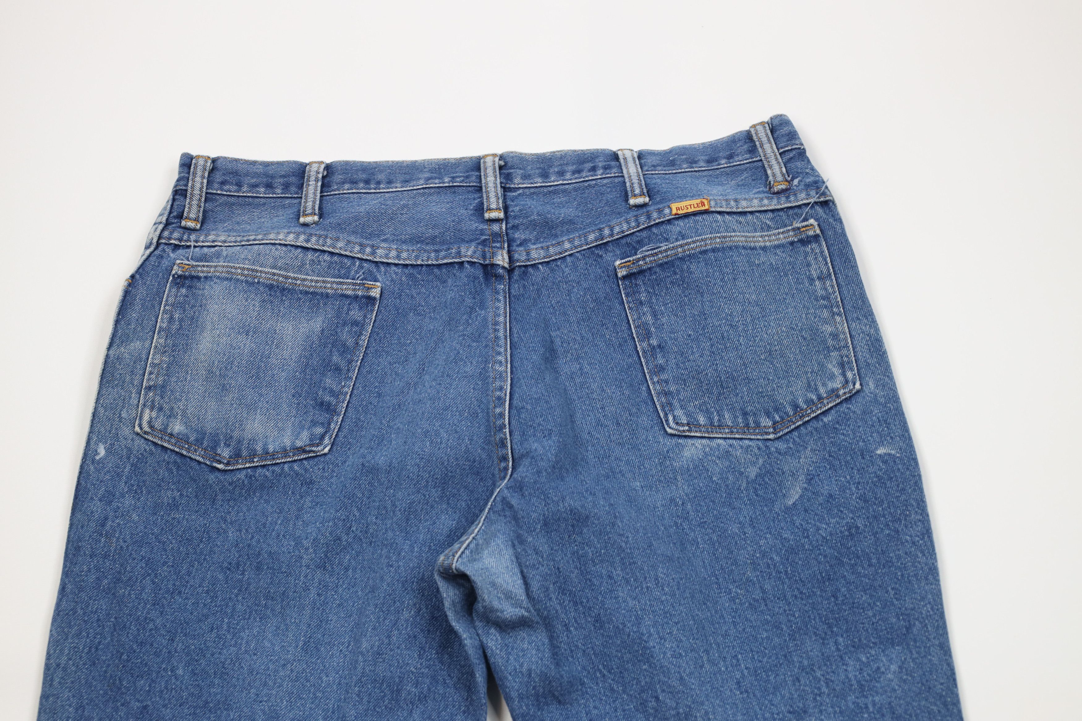 Vintage Vintage 90s Streetwear Flared Wide Leg Denim Jeans Blue USA Size US 36 / EU 52 - 13 Thumbnail