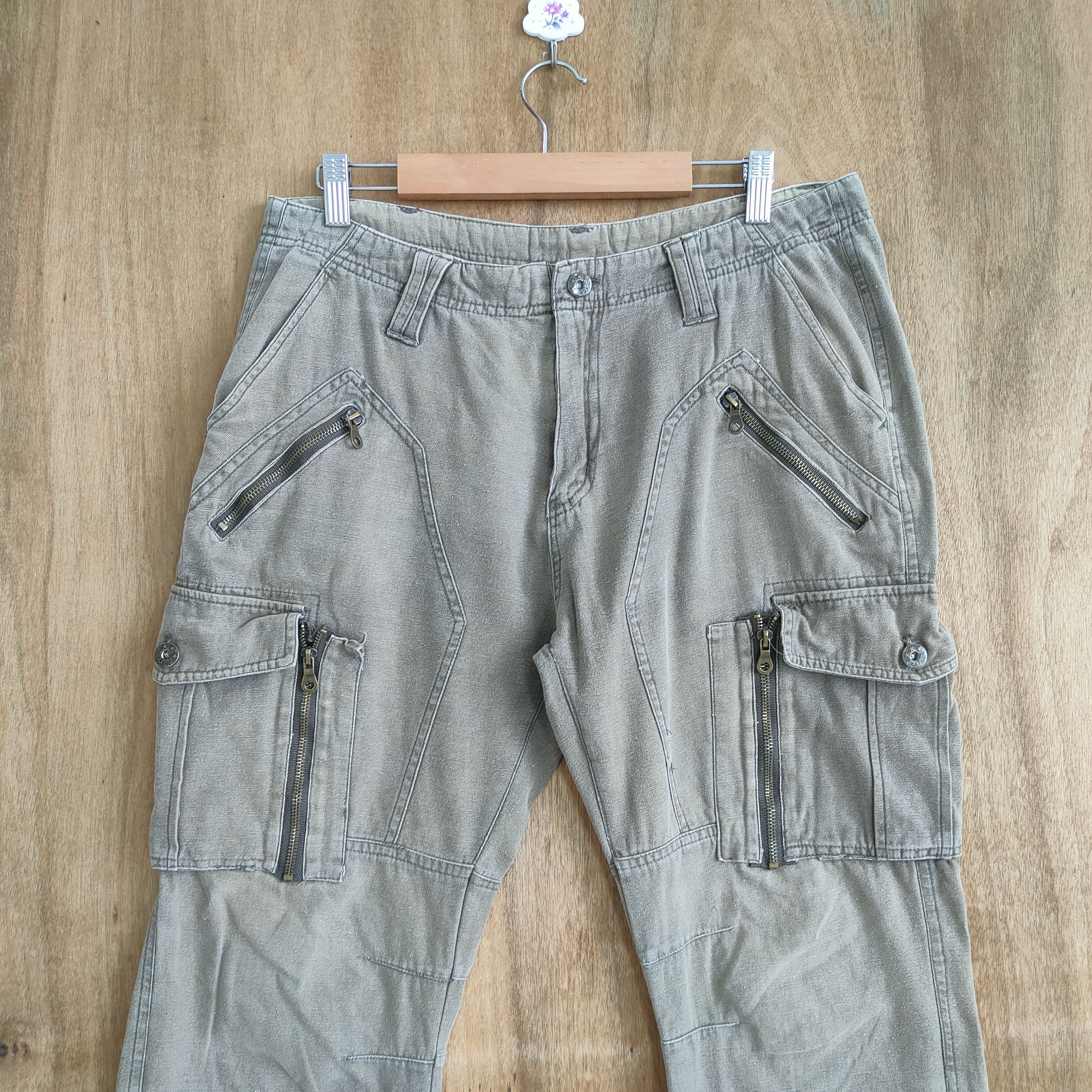 If Six Was Nine × Japanese Brand SIX STAR DOUBLE KNEE FADED CARGO PANTS Size US 33 - 2 Thumbnail